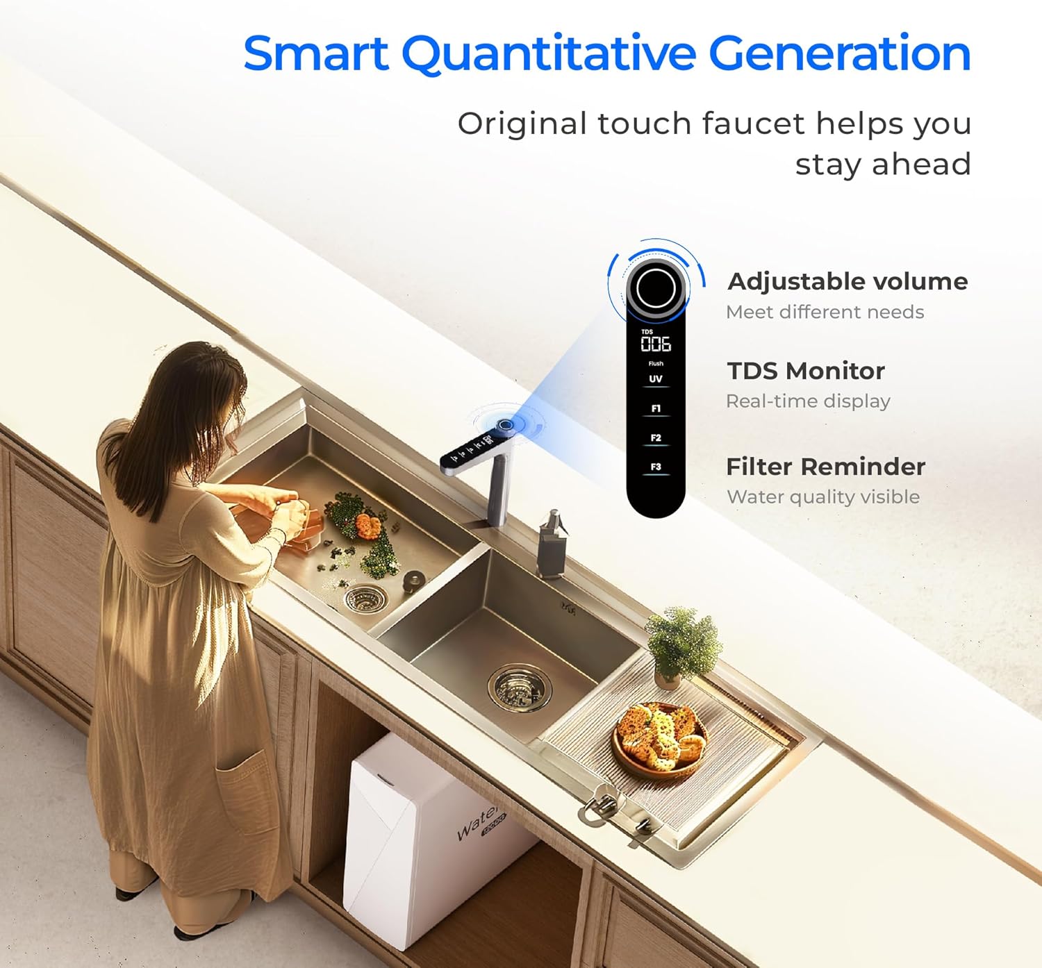 Waterdrop X12 Tankless Reverse Osmosis System | 11-Stage Under Sink Water Filter, 1200 Gallon Capacity