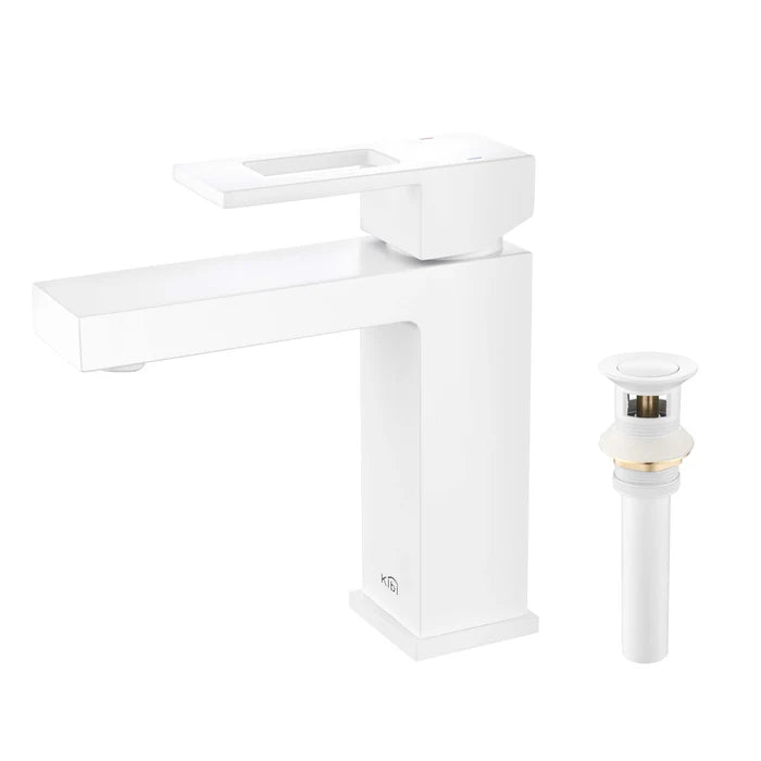 Quadra Single Handle Bathroom Vanity Sink Faucet with Pop Up Drain - CBF-1002