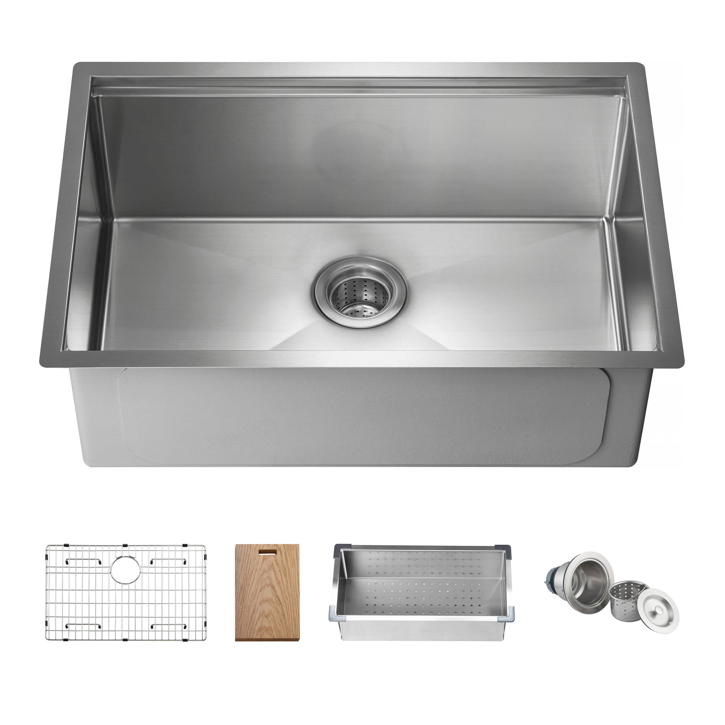 28" Undermount Single Bowl Stainless Steel Workstation Sink - C1-28ST