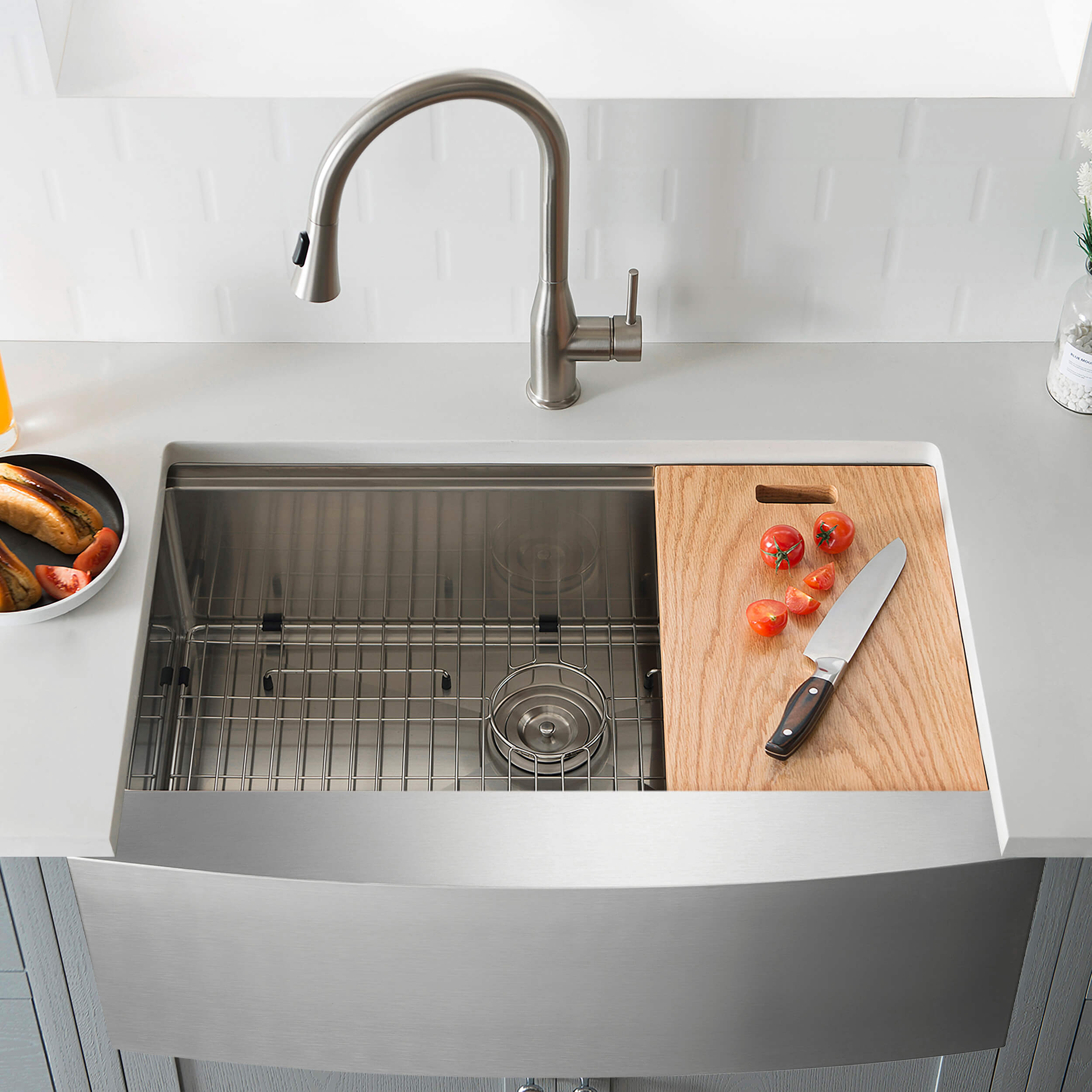 Casa Premium Kitchen Sink Solid Oak Cutting Board