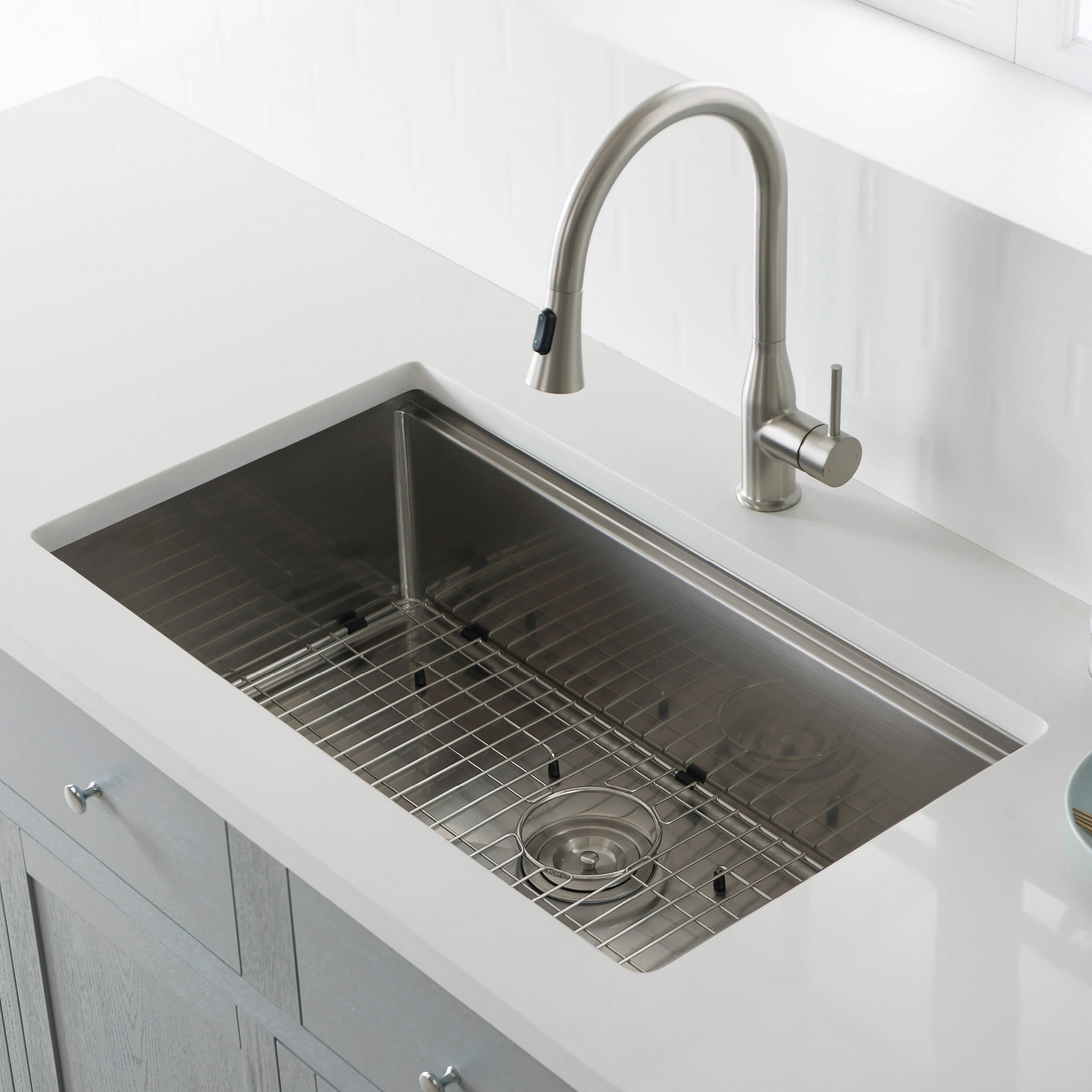 33" Undermount Single Bowl Stainless Steel Workstation Sink - C1-33ST