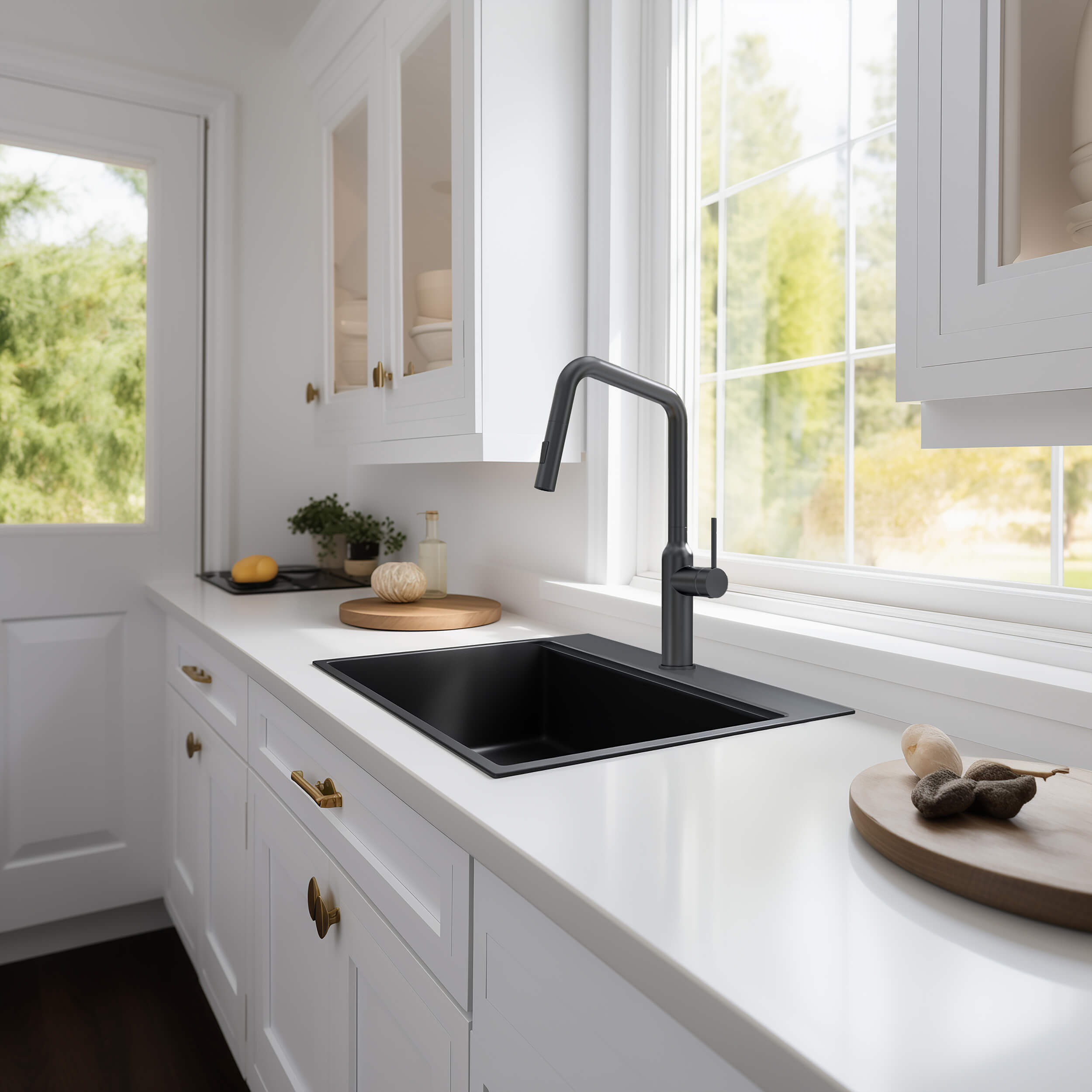33" Top-Mount Workstation Single Bowl Quartz Kitchen Sink - C4-33TST