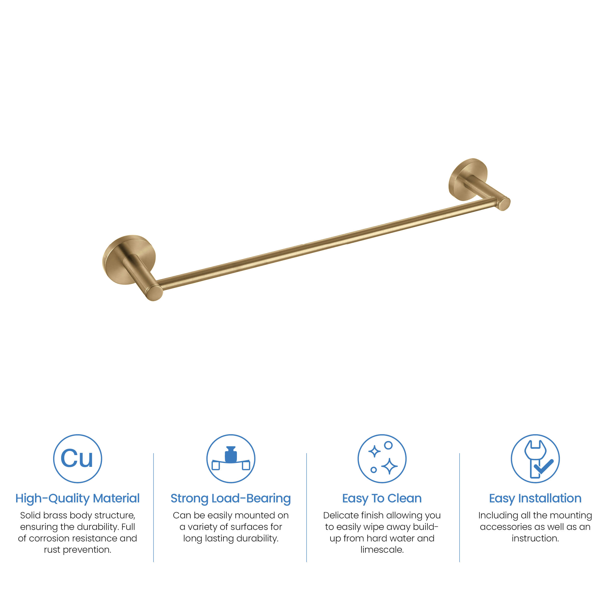 Halo Bathroom 18" Towel Bar - CBA-1407