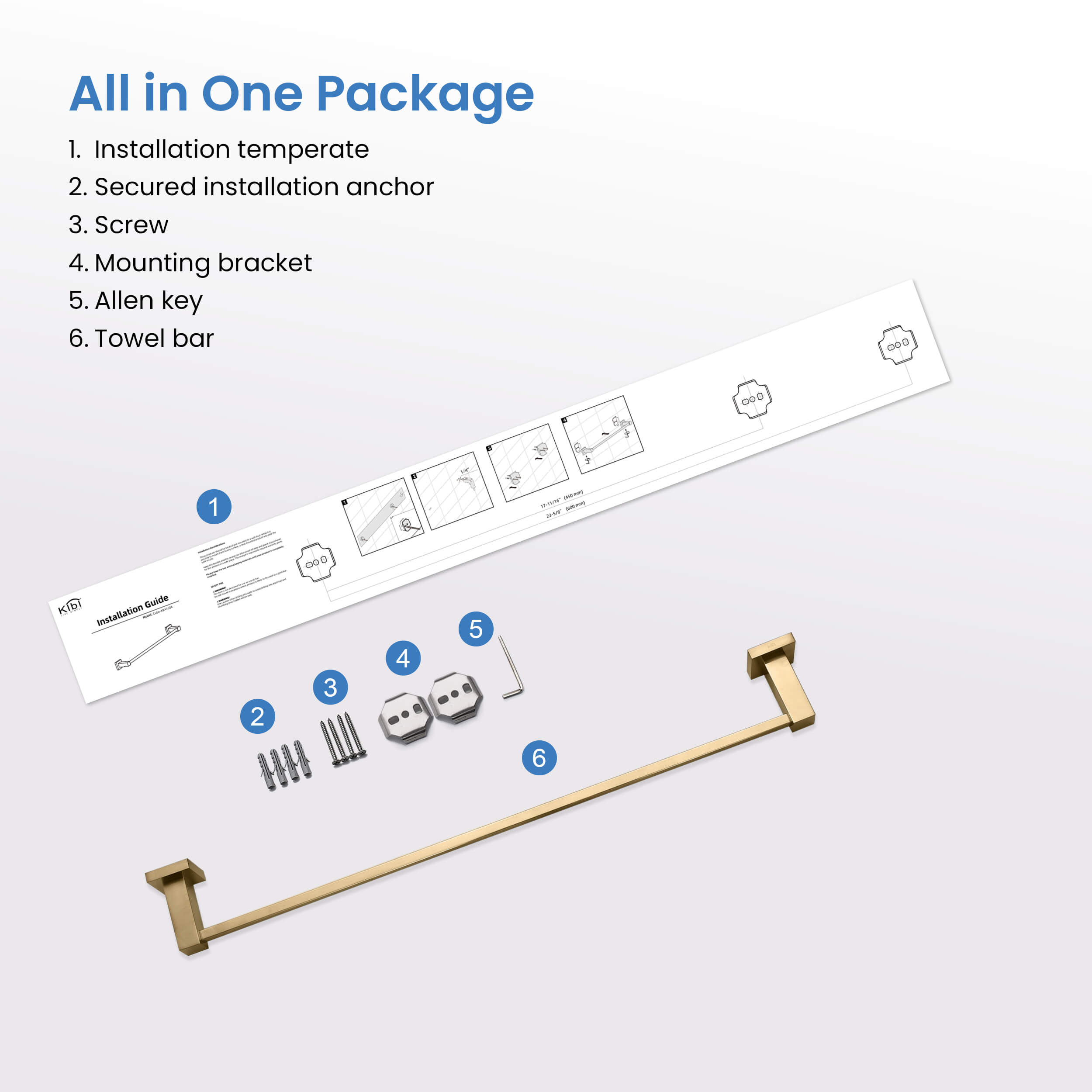 Quadra 24 inch Bathroom Towel Bar - CBA-1504