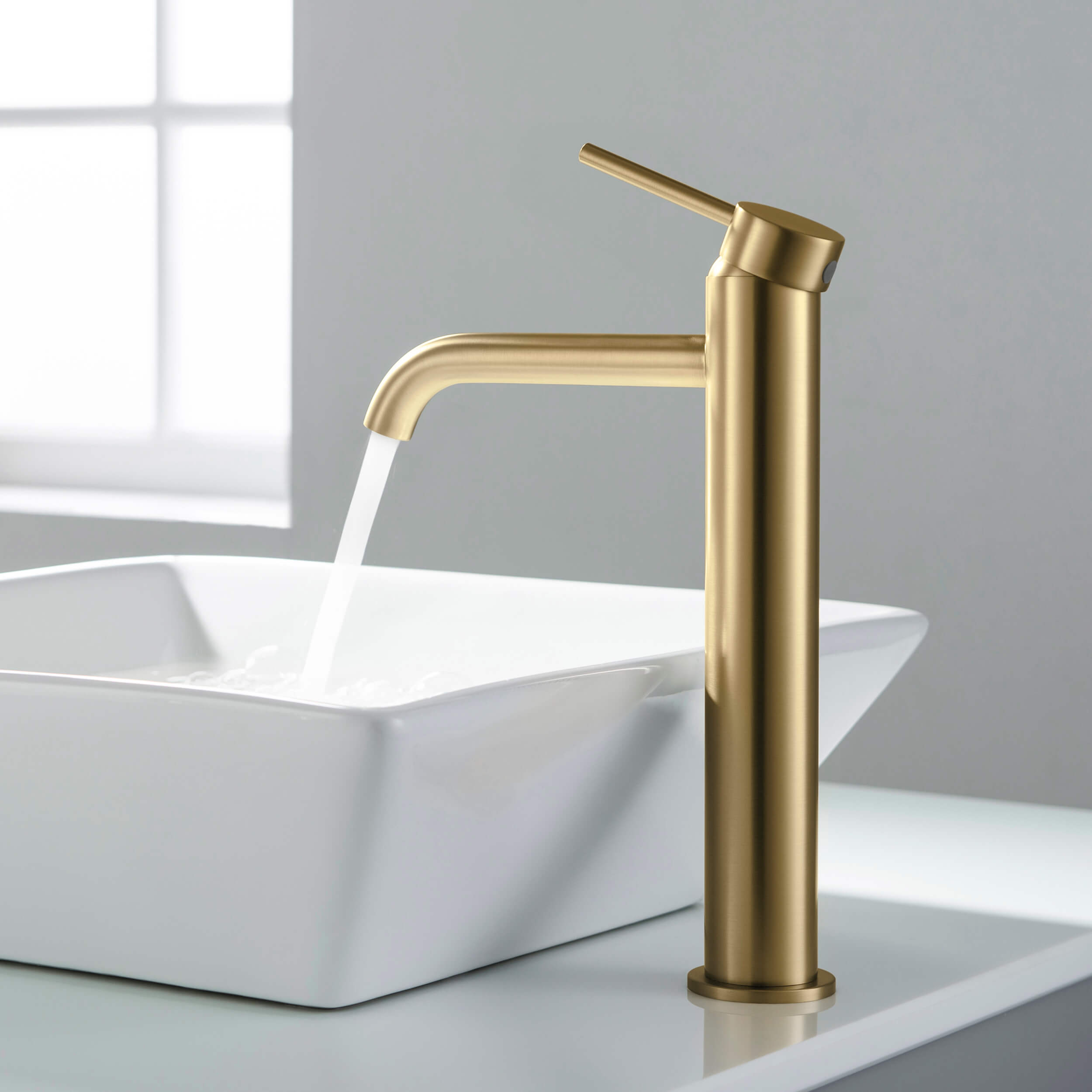 Halo Single Handle Bathroom Vessel Sink Faucet with Pop Up Drain - CBF-1009
