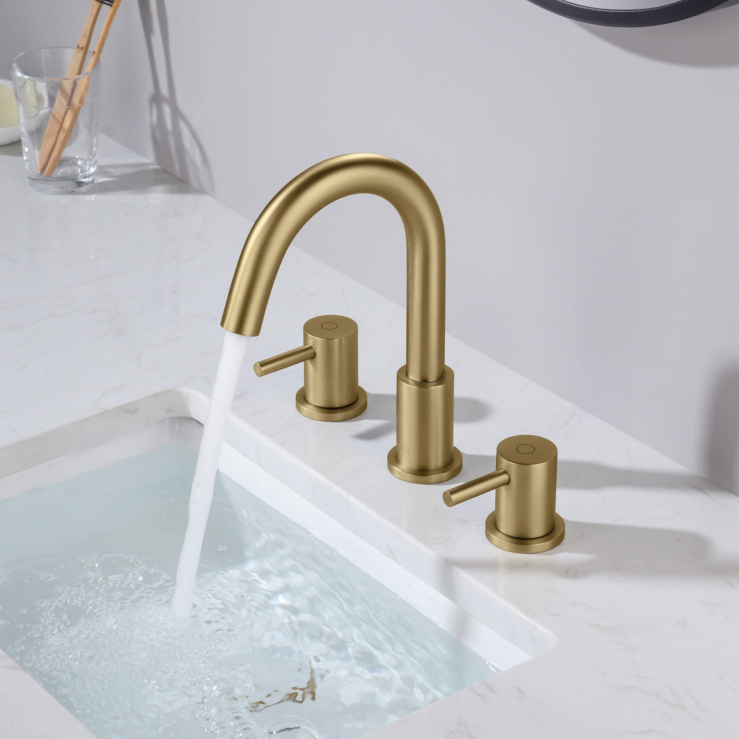 Halo 8" Widespread Bathroom Sink Faucet with Drain Assembly - CBF-1016