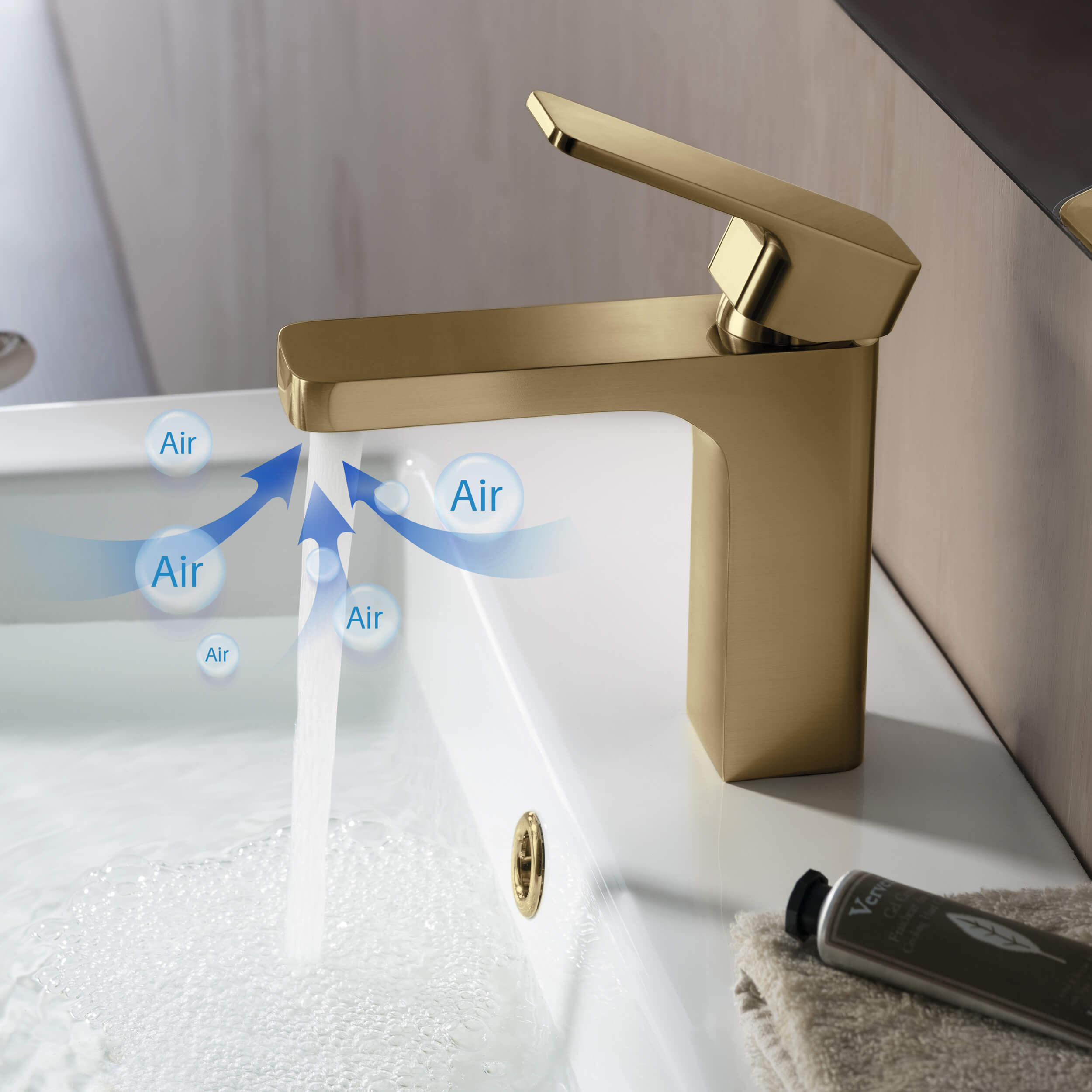 Fusion Single Handle Bathroom Vanity Sink Faucet with Pop Up Drain - CBF-1017