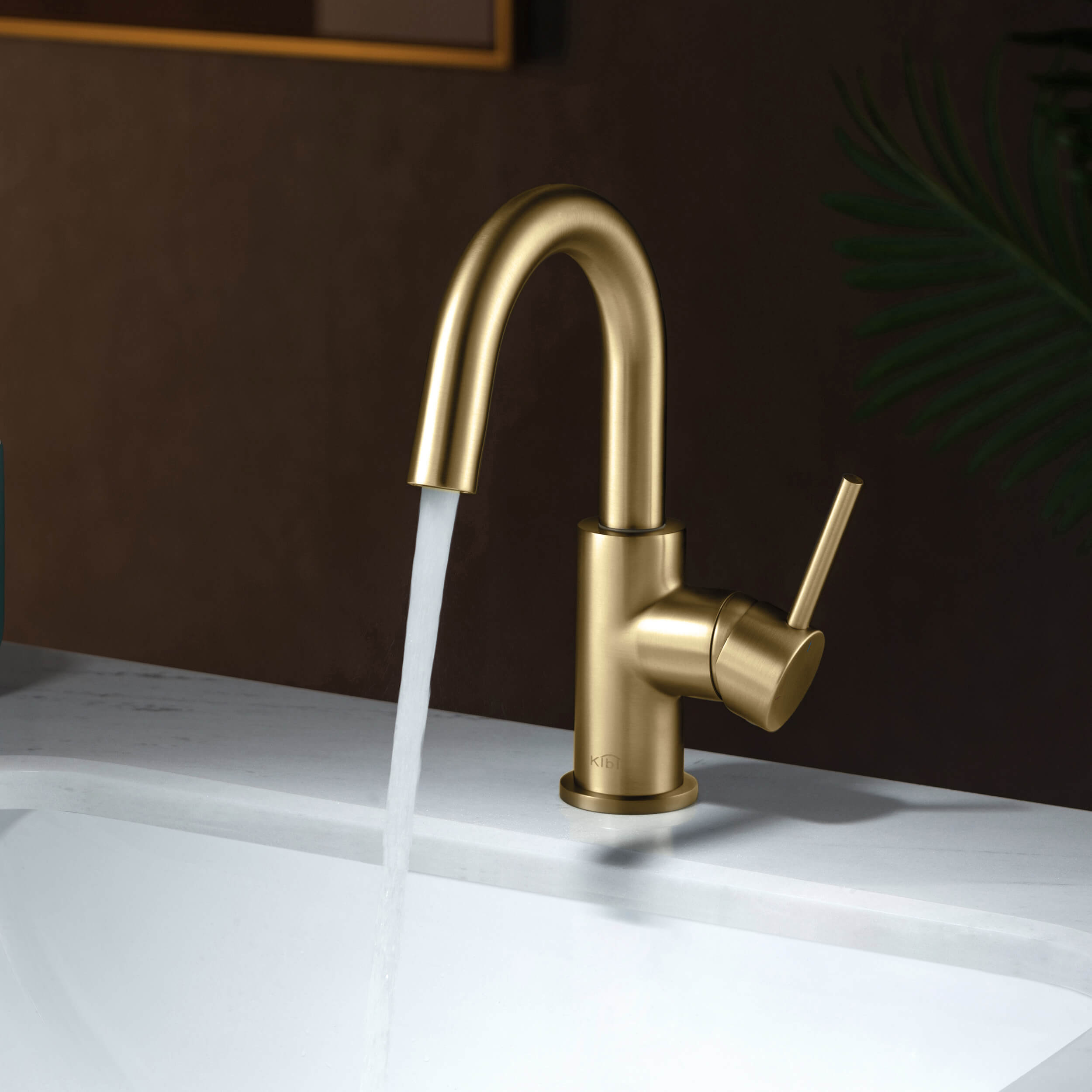 Halo High-Arc Single Handle Bathroom Vanity Sink Faucet with Pop Up Drain - CBF-1021