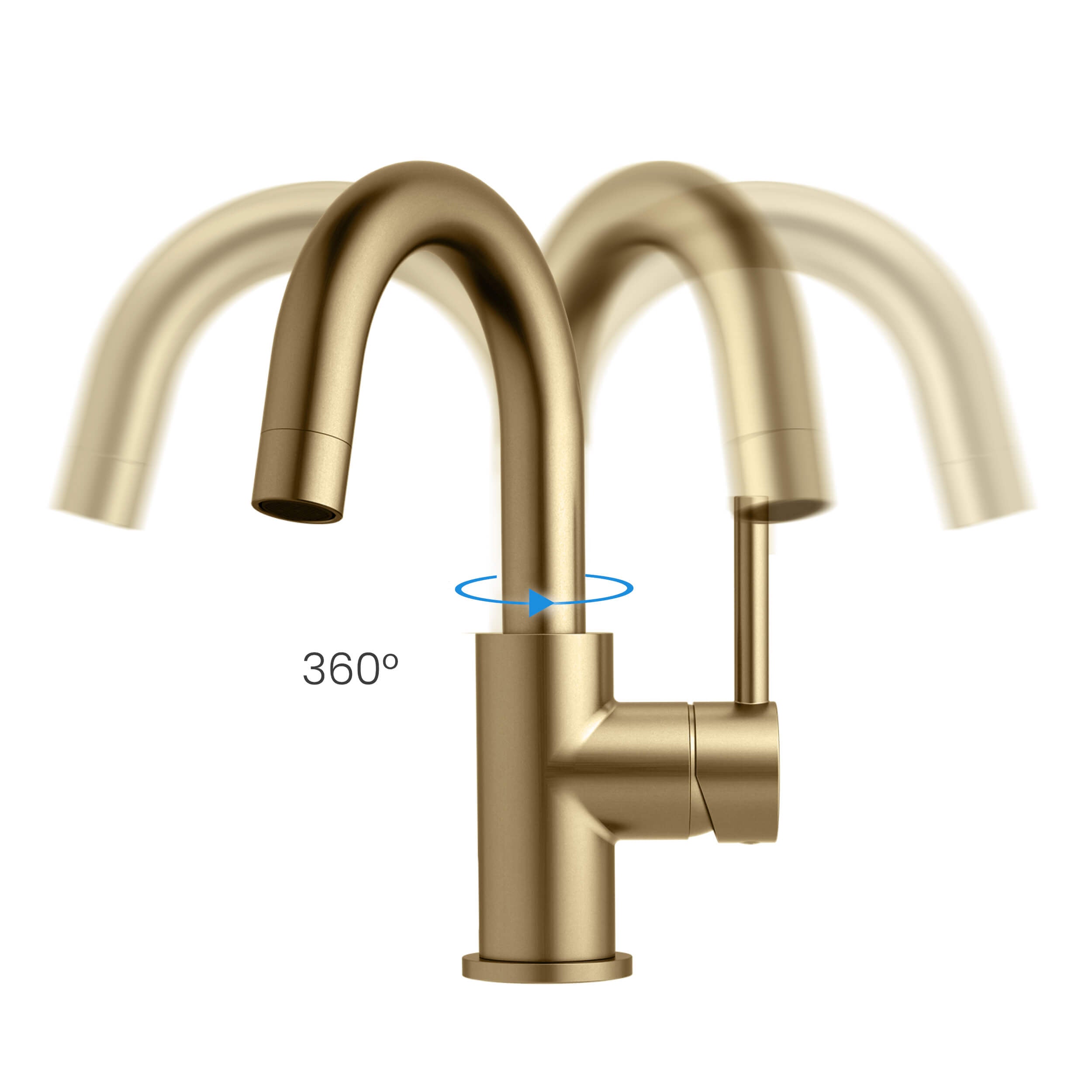 Halo High-Arc Single Handle Bathroom Vanity Sink Faucet with Pop Up Drain - CBF-1021