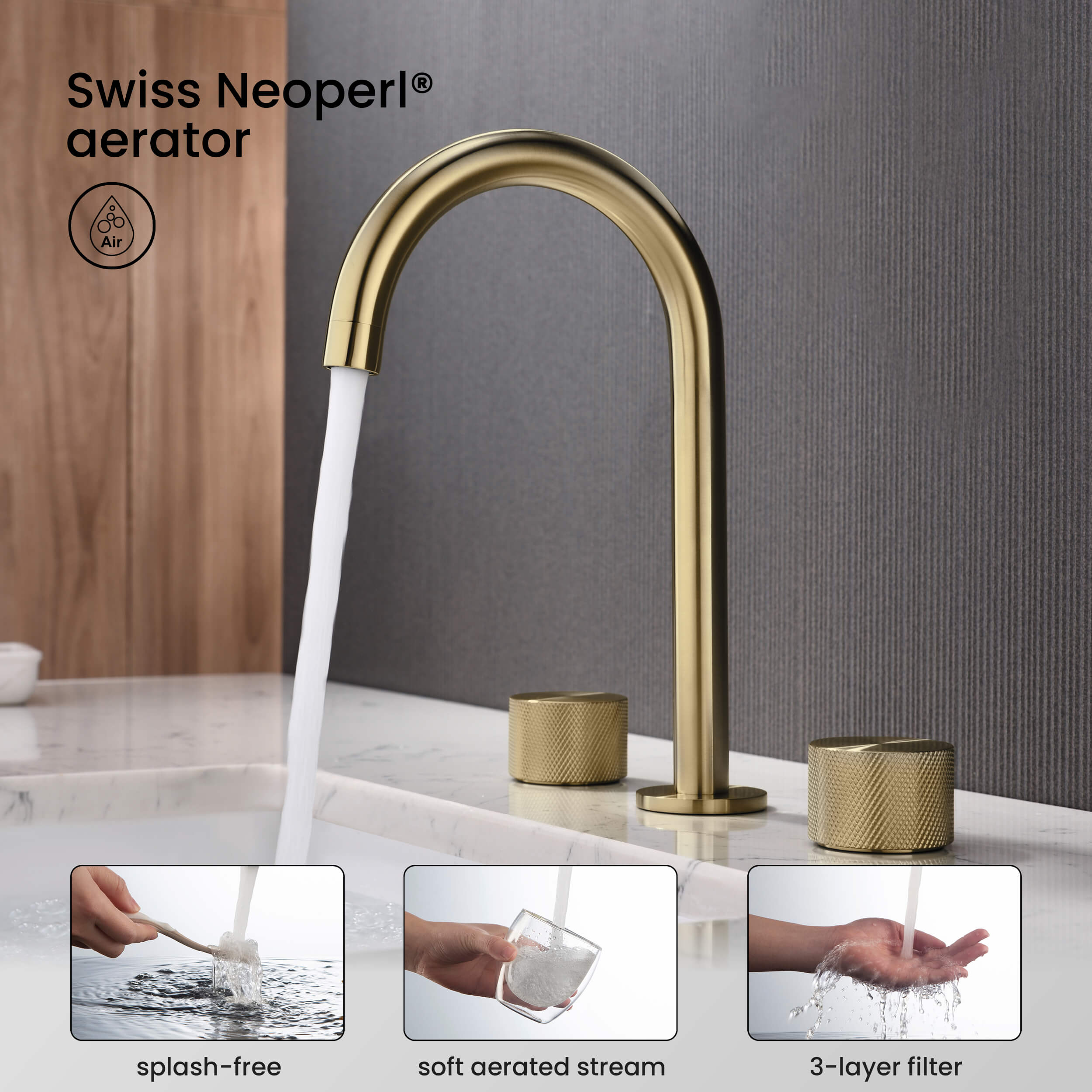 Verona 8" Widespread Bathroom Sink Faucet with Drain Assembly - CBF-1026