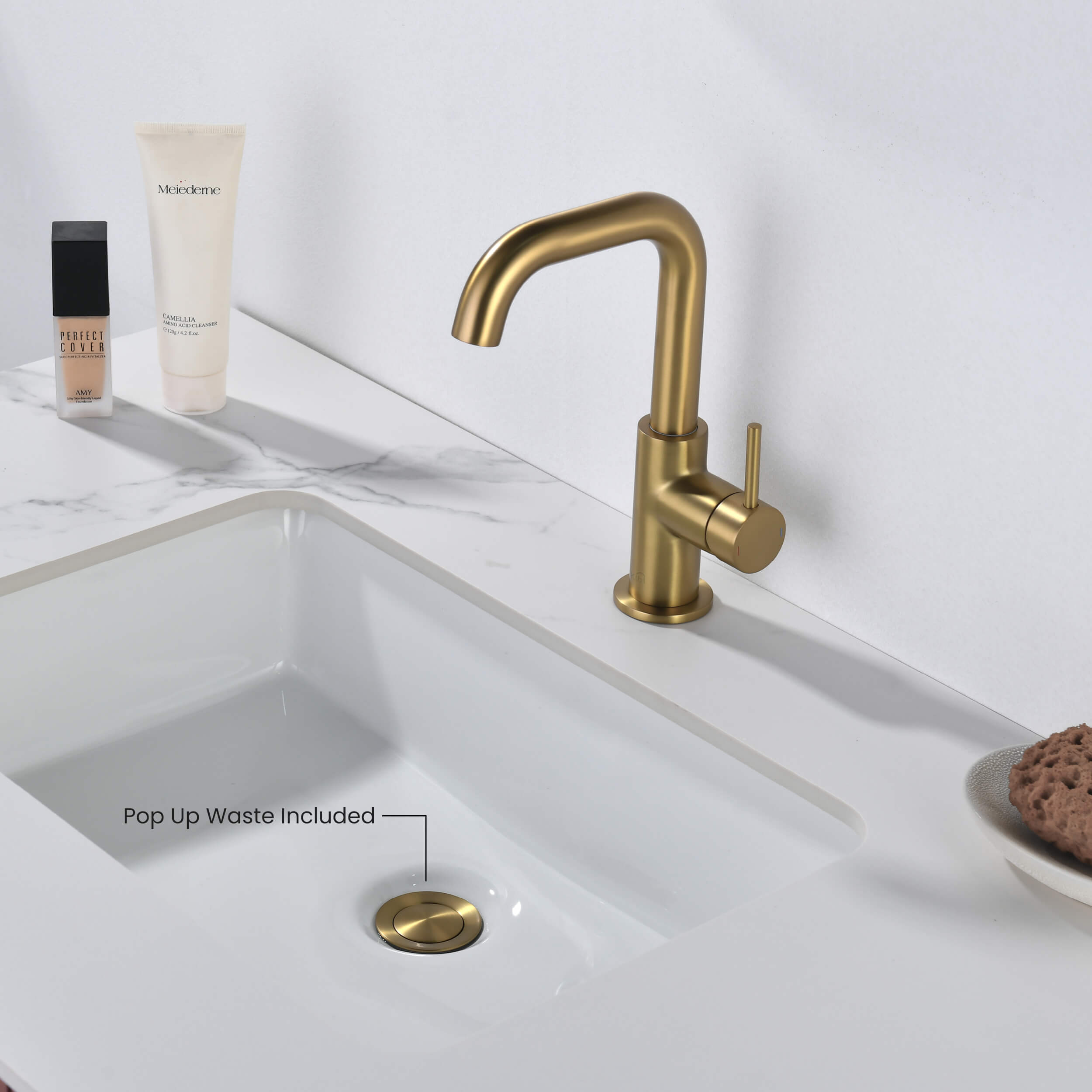 Tampa Single Handle High-Arc Bathroom Vanity Sink Faucet - CBF-1028