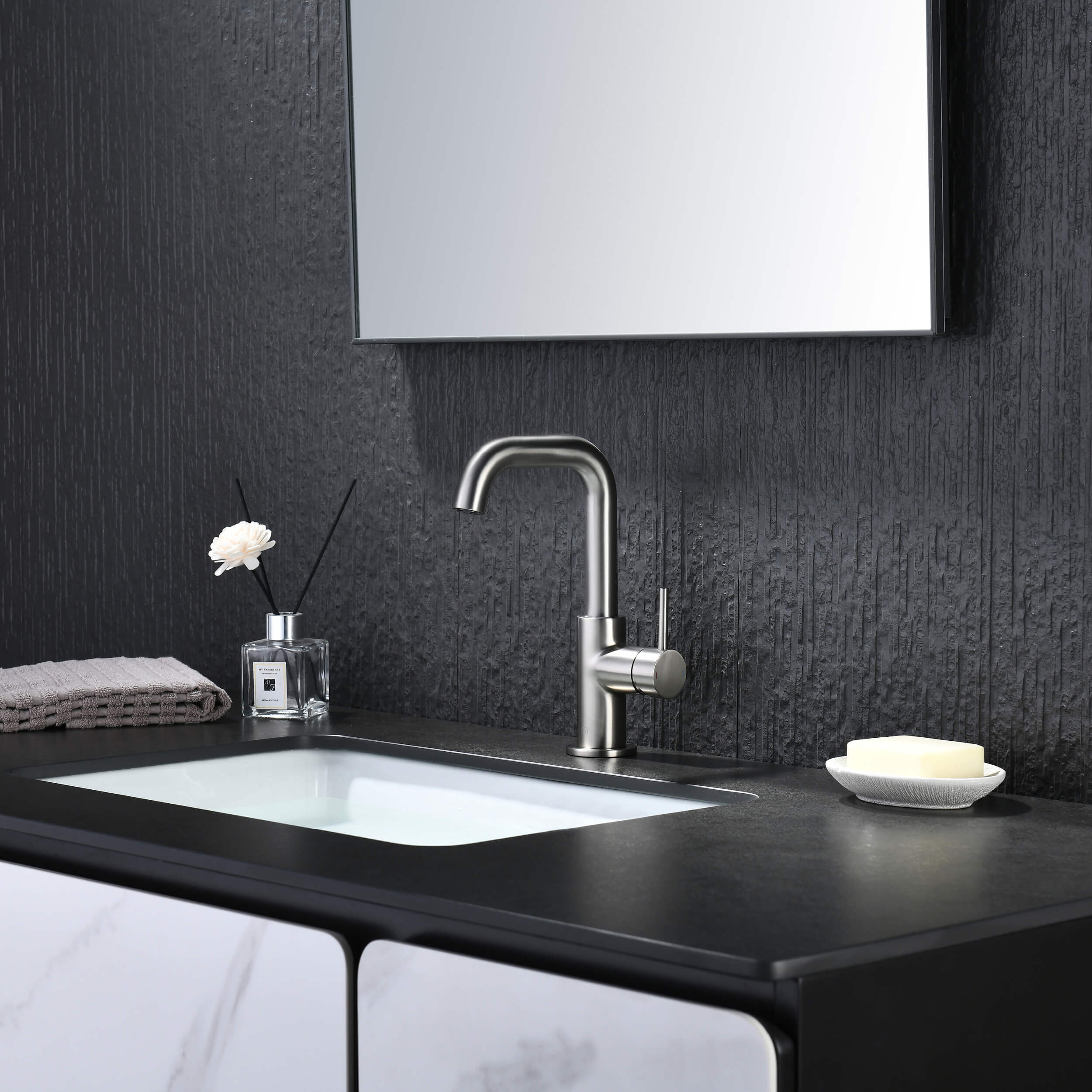 Tampa Single Handle High-Arc Bathroom Vanity Sink Faucet - CBF-1028