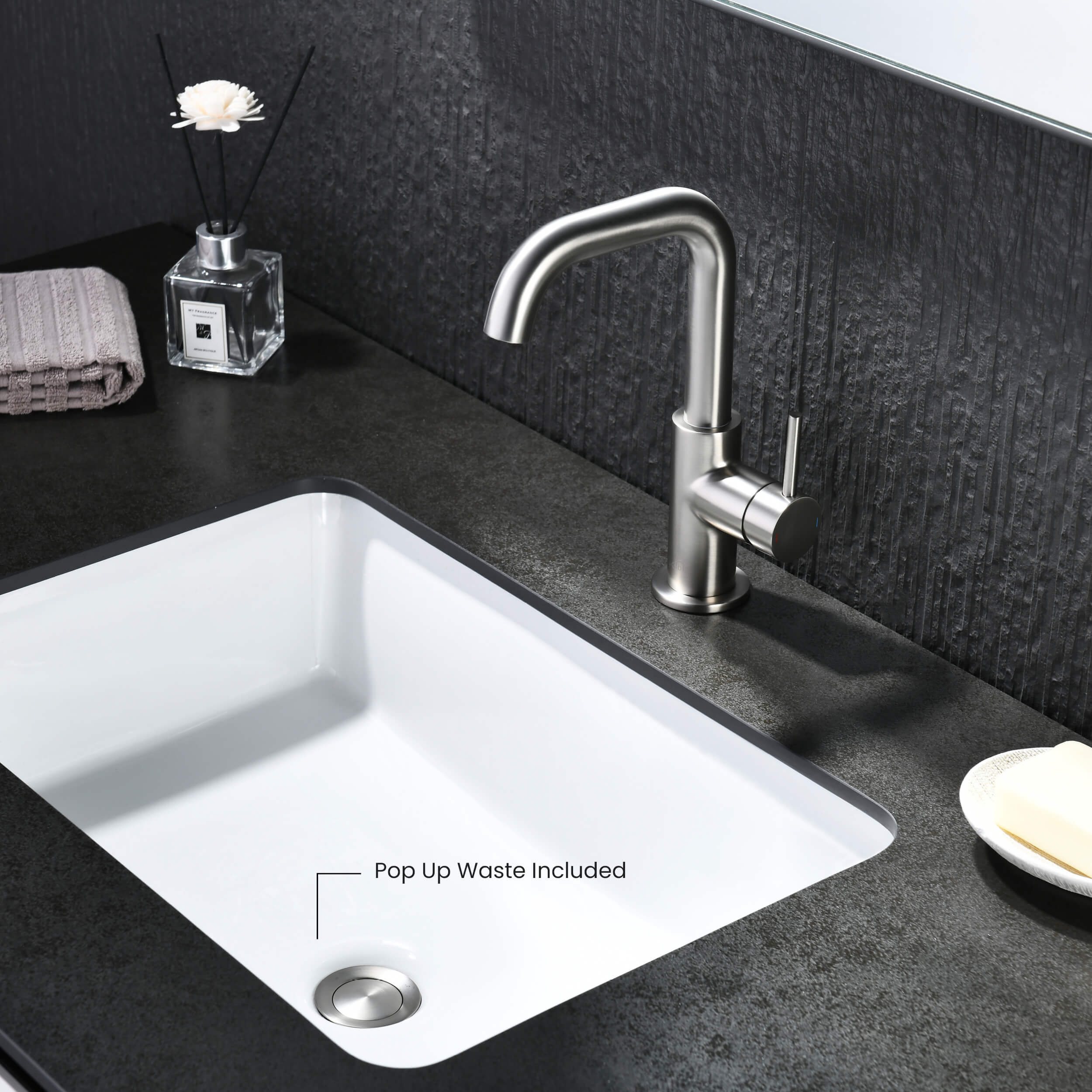 Tampa Single Handle High-Arc Bathroom Vanity Sink Faucet - CBF-1028