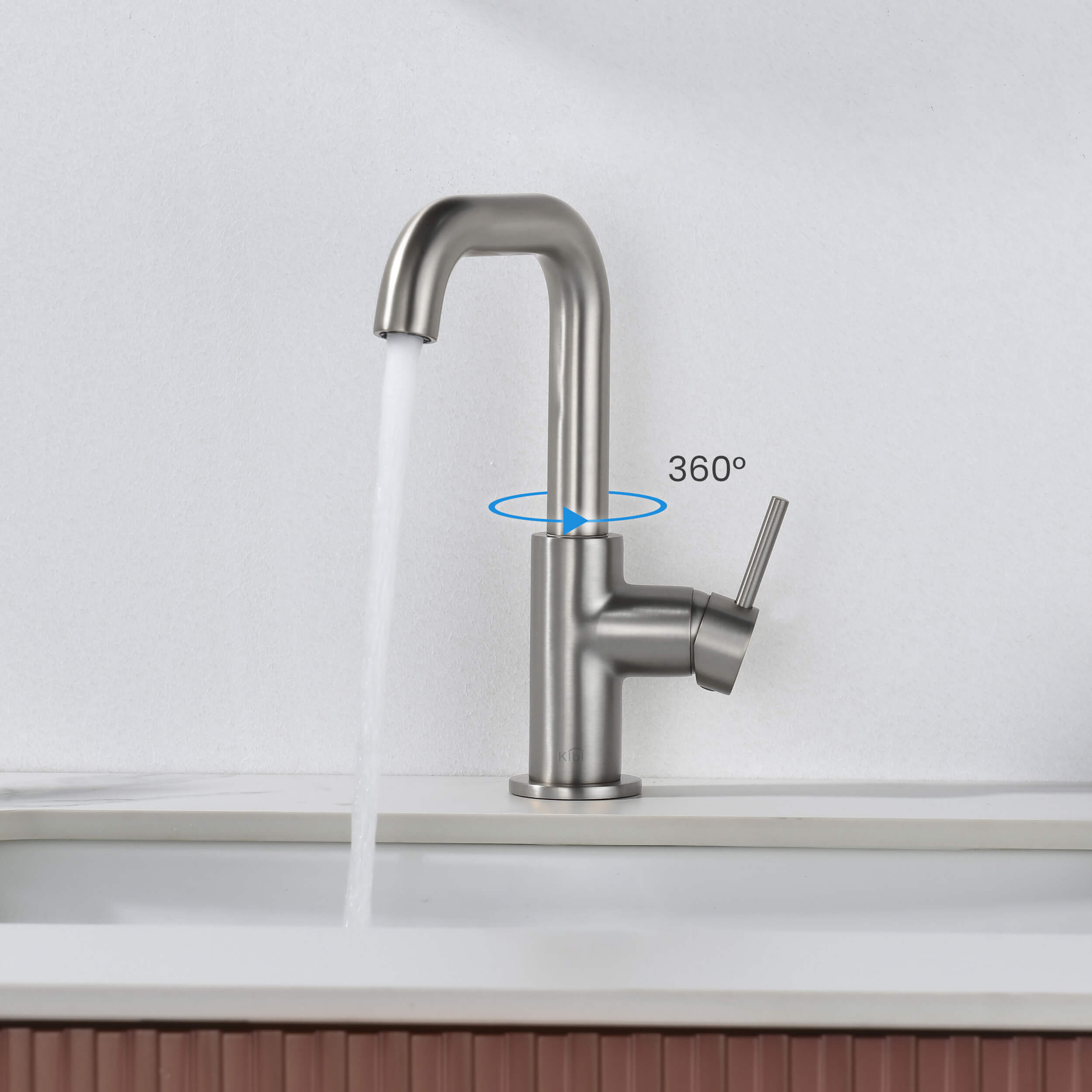 Tampa Single Handle High-Arc Bathroom Vanity Sink Faucet - CBF-1028