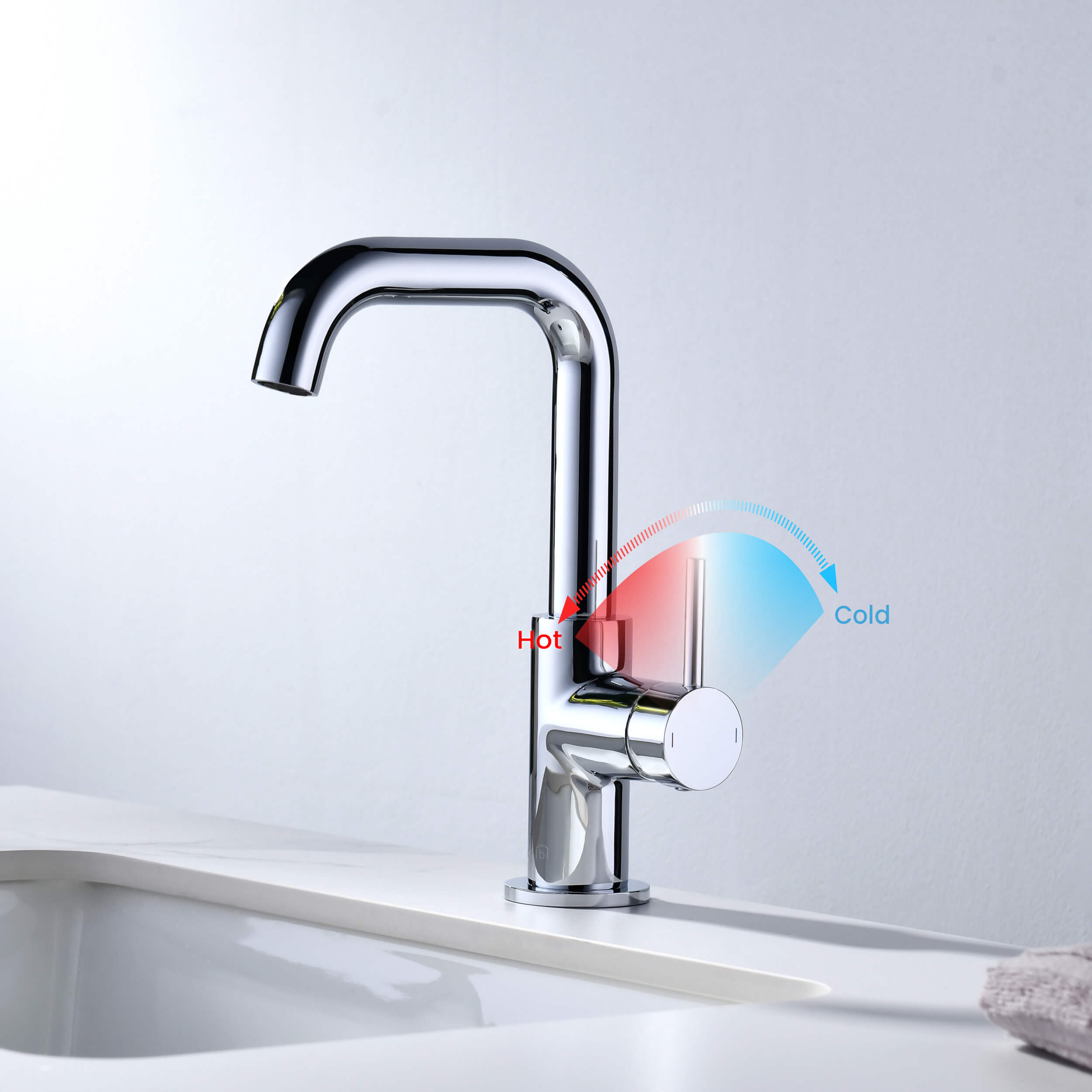 Tampa Single Handle High-Arc Bathroom Vanity Sink Faucet - CBF-1028