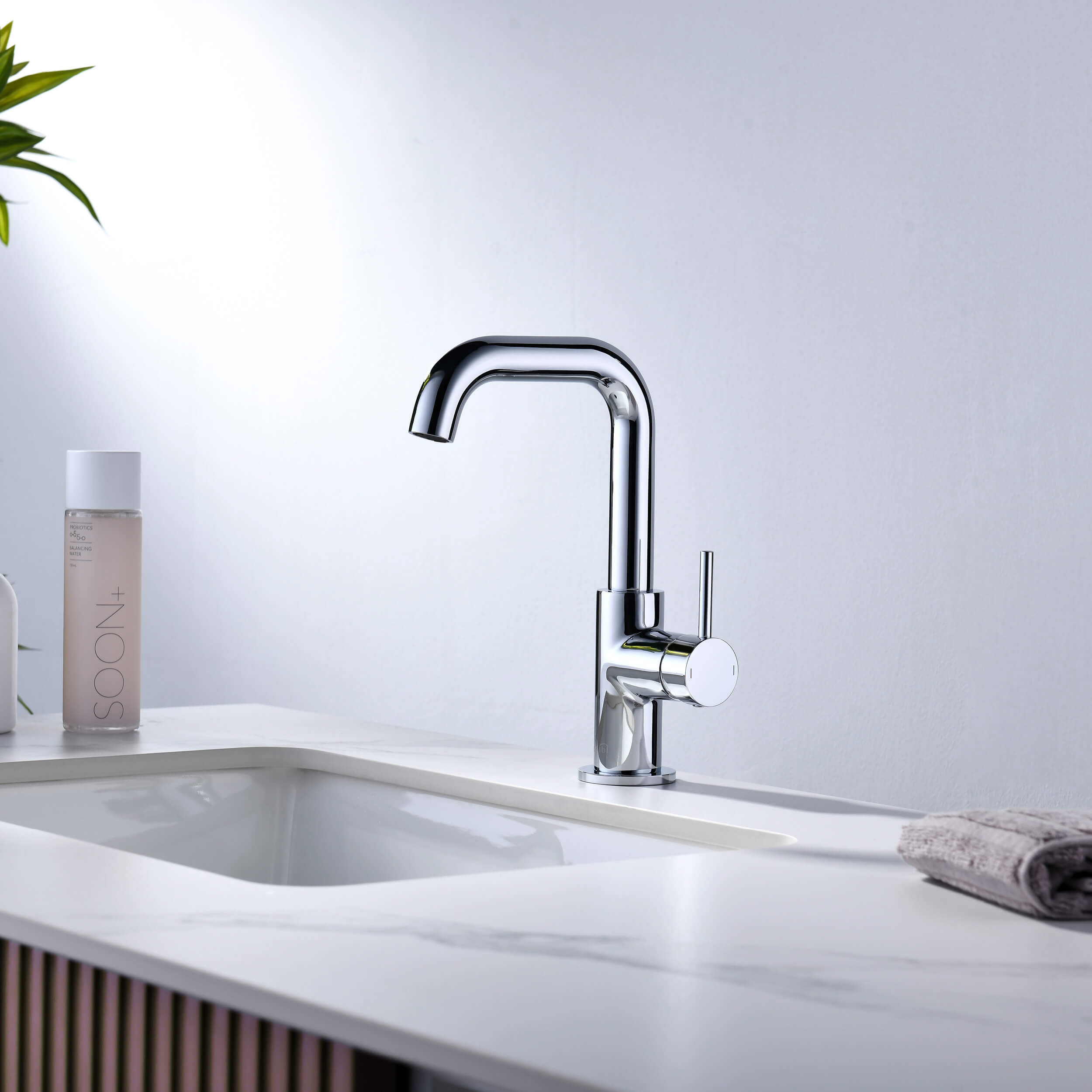 Tampa Single Handle High-Arc Bathroom Vanity Sink Faucet - CBF-1028