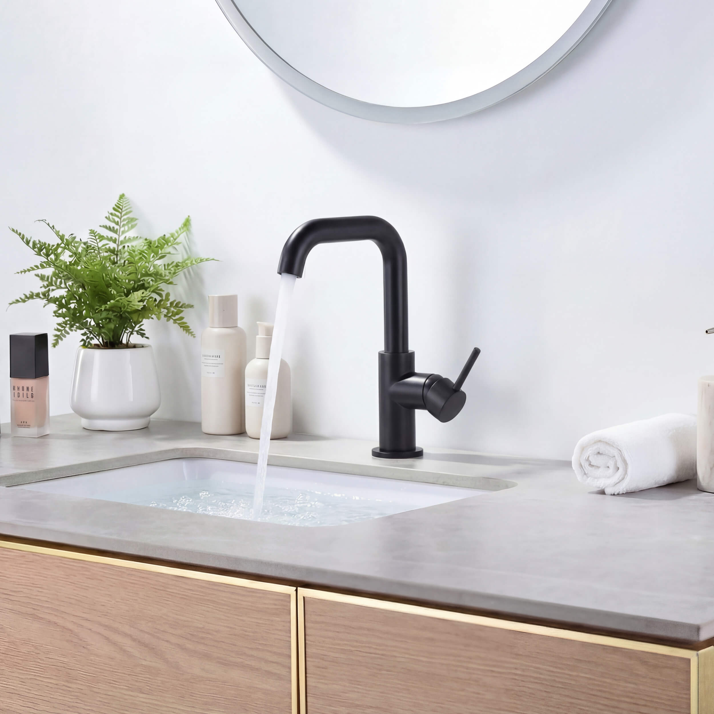 Tampa Single Handle High-Arc Bathroom Vanity Sink Faucet - CBF-1028