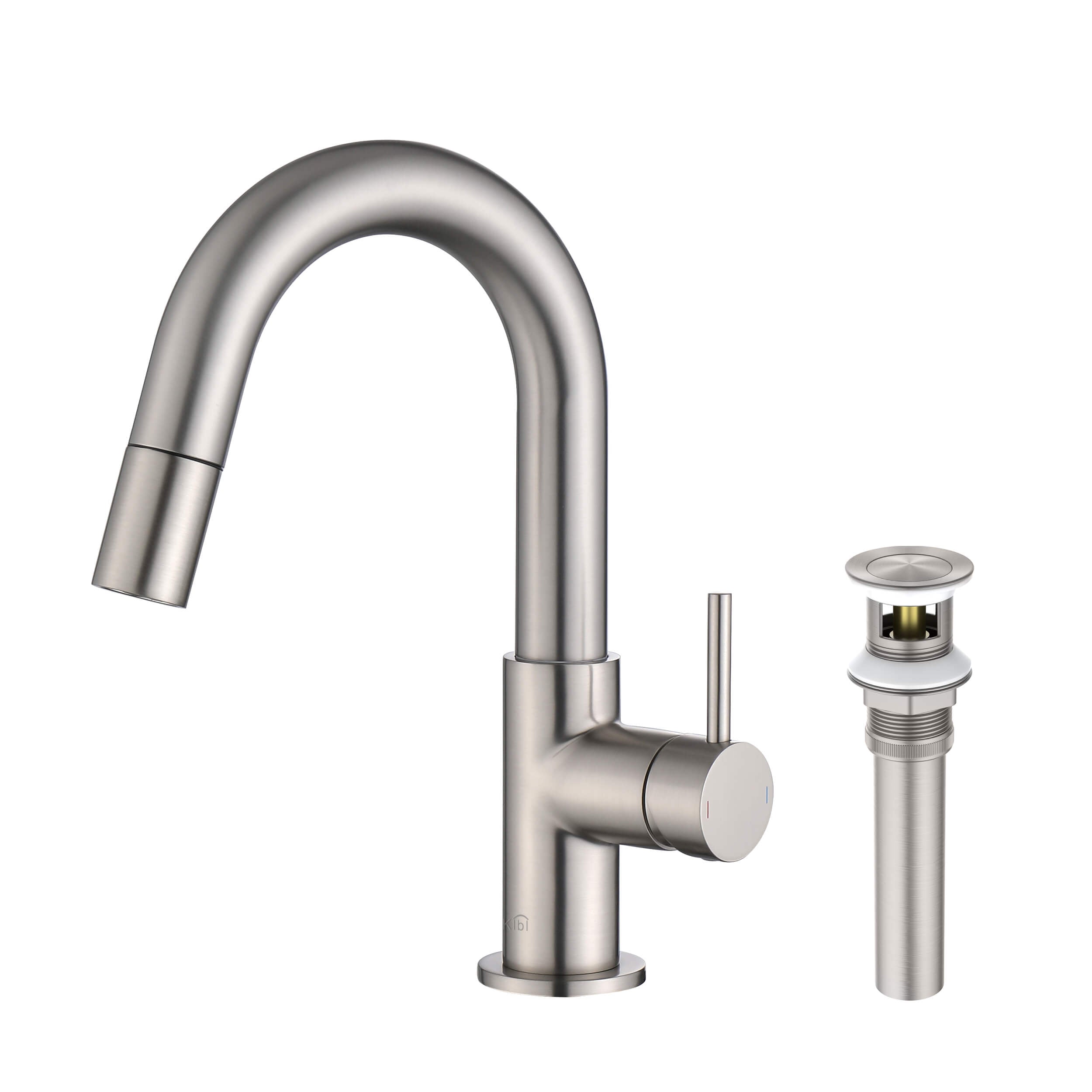 Halo Single Handle High-Arc Pull Down Sprayer Bathroom Vanity Sink Faucet - CBF-1077