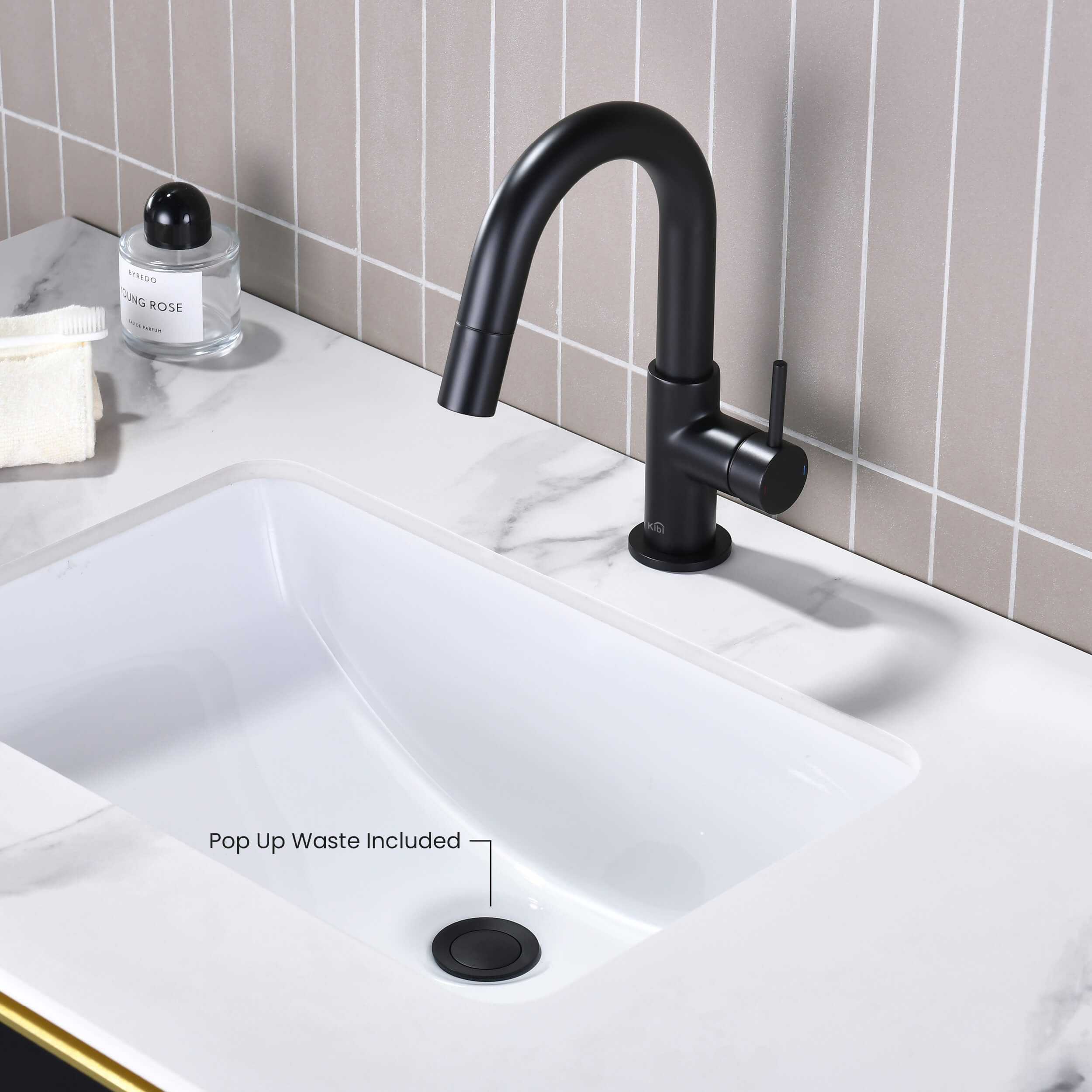 Halo Single Handle High-Arc Pull Down Sprayer Bathroom Vanity Sink Faucet - CBF-1077