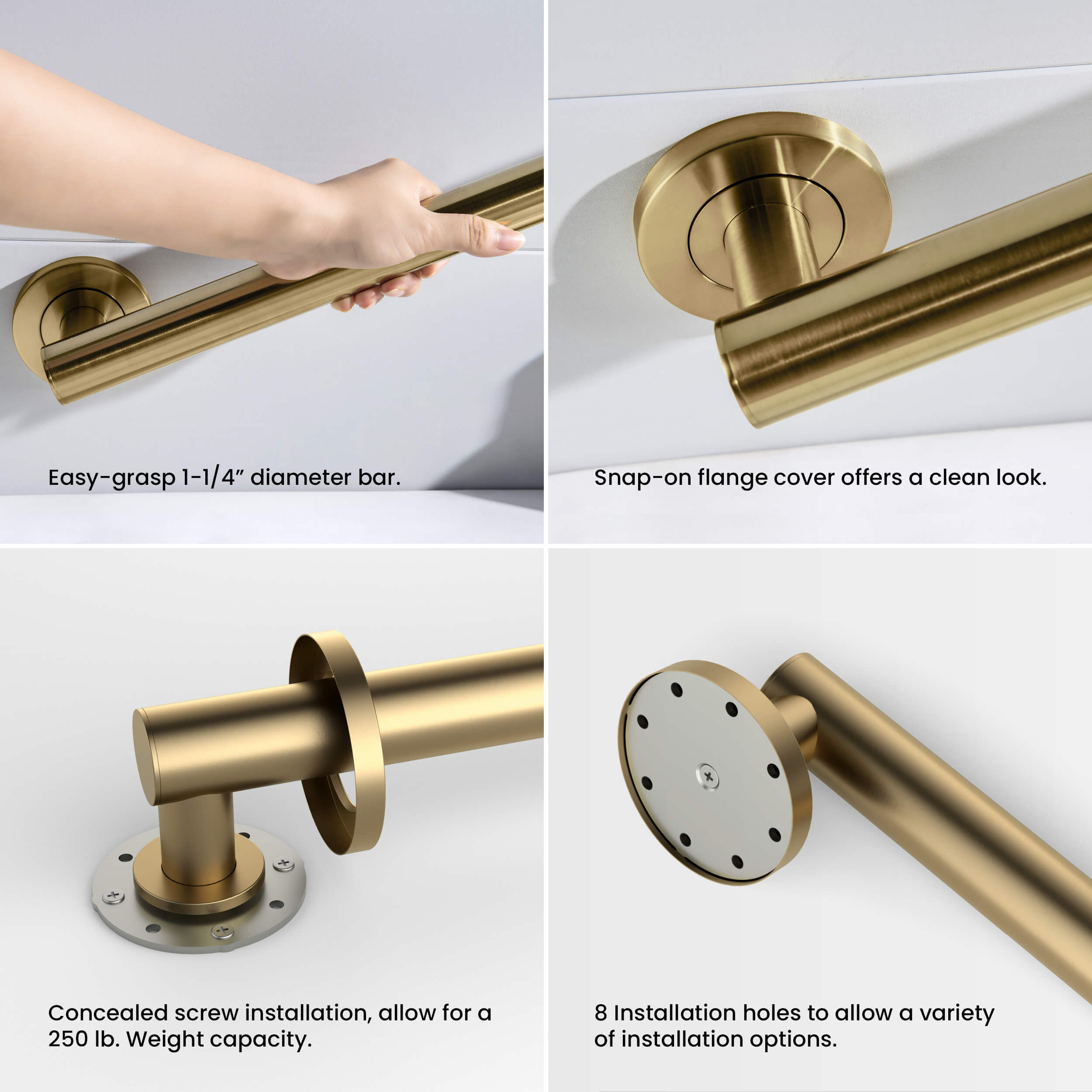 18" Stainless Steel Bathroom Safety Grab Bar - CGB-1118