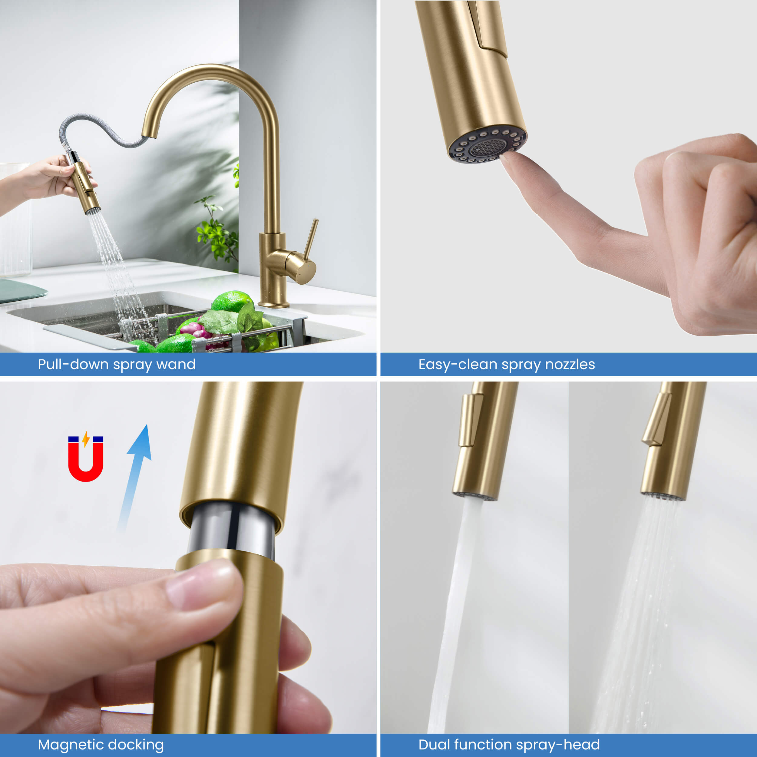 Halo Single Handle Pull Down Kitchen Faucet - CKF-2013