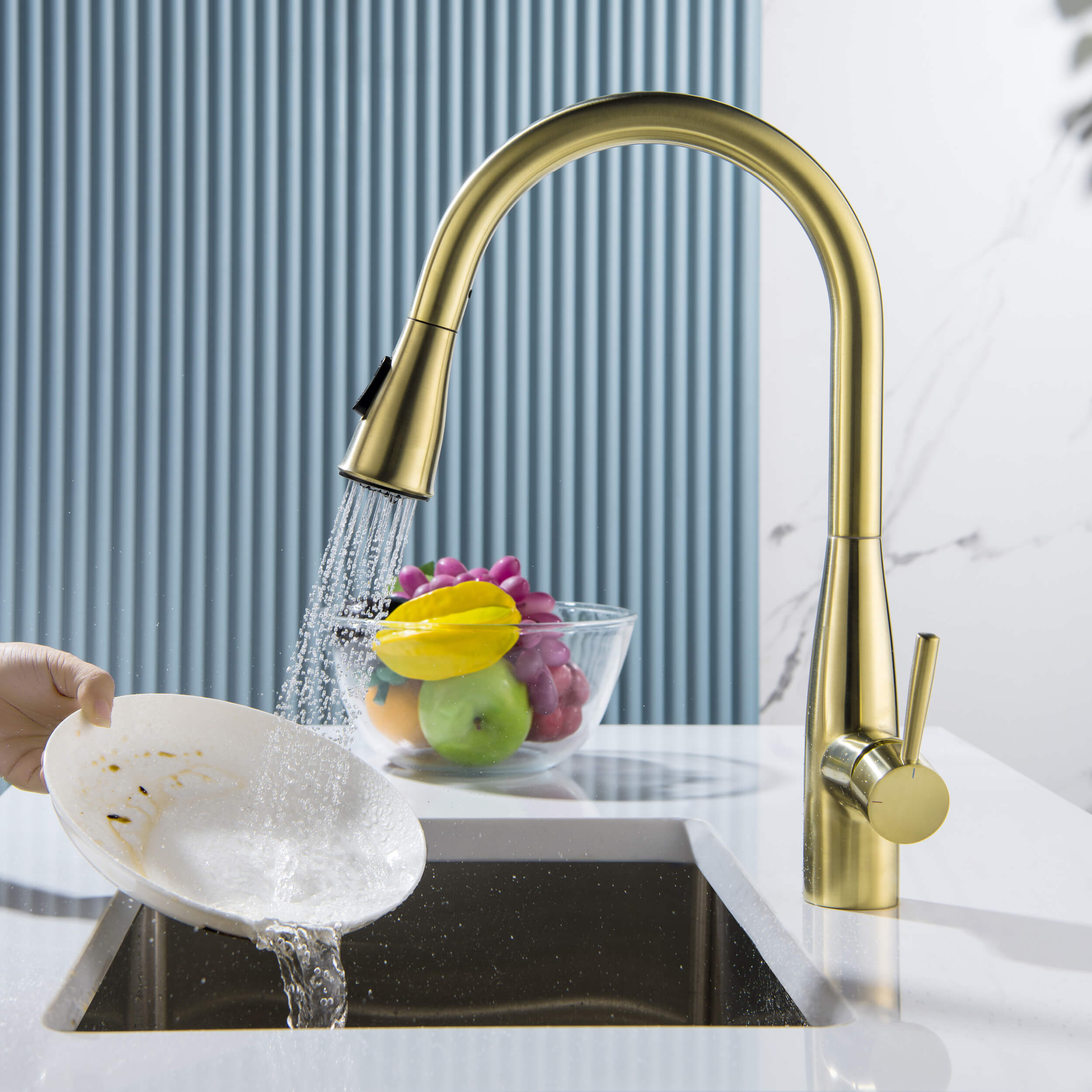 Plano-T Single Handle Pull Down Kitchen Sink Faucet - CKF-2016