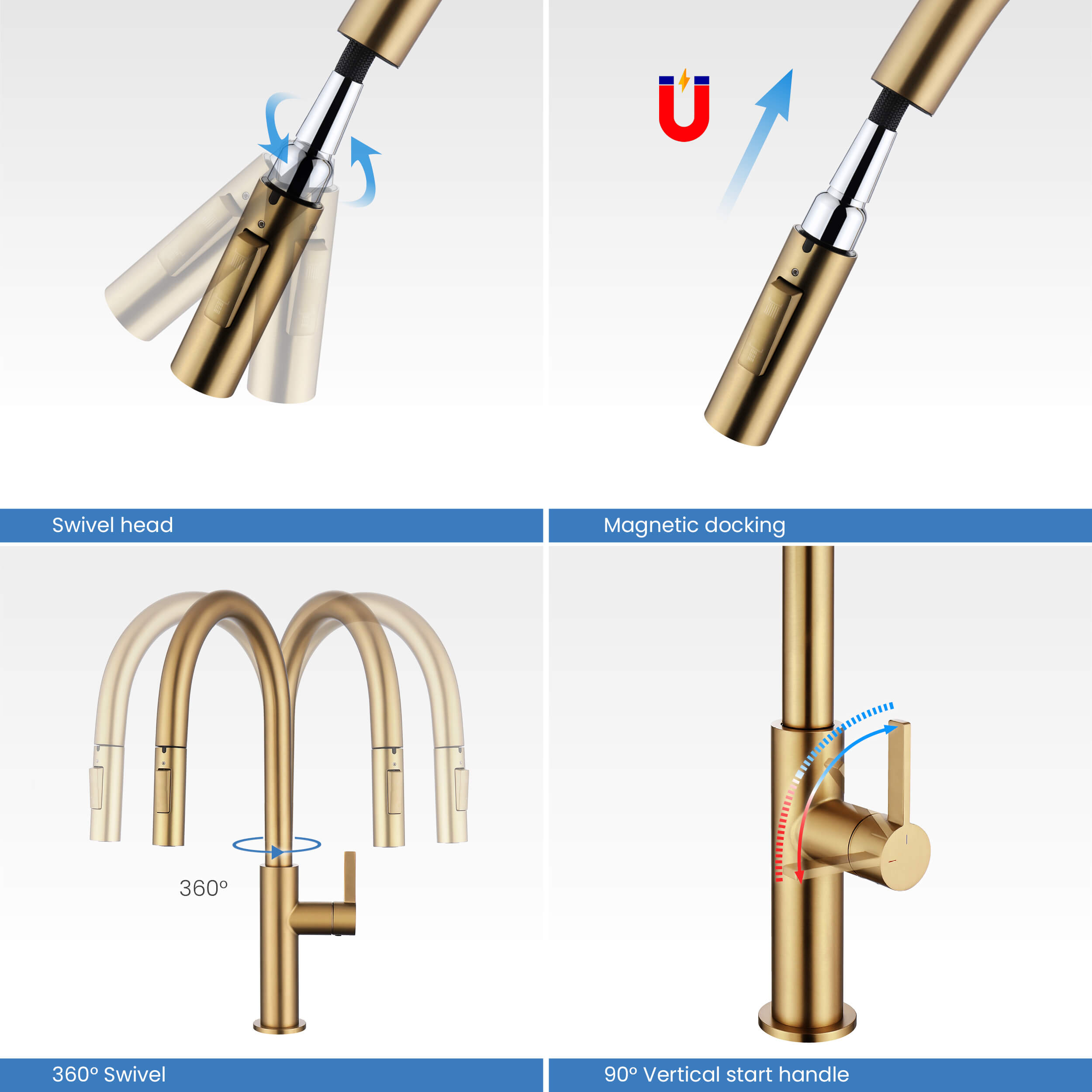 Neo Single Handle Pull Down Kitchen Faucet - CKF-2019