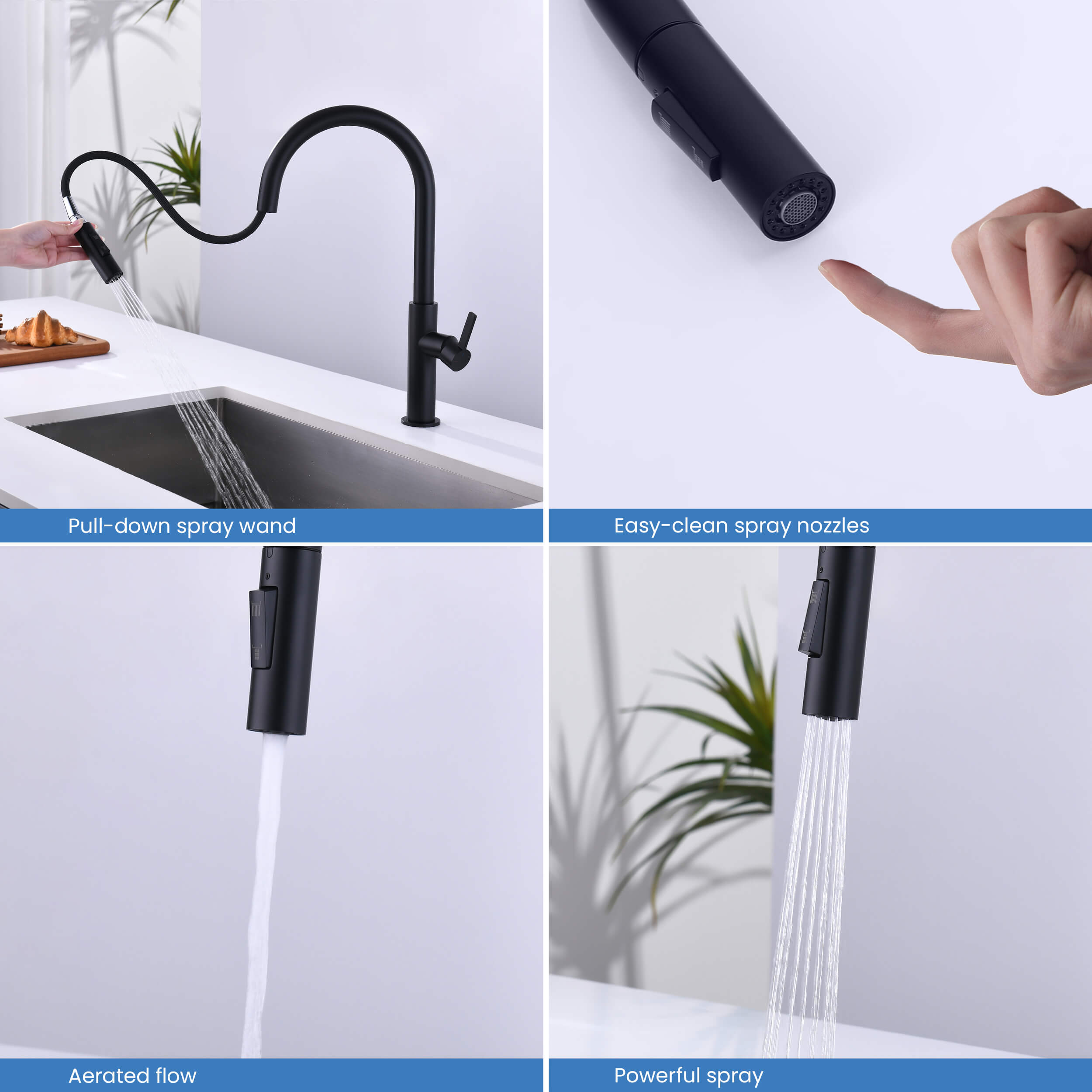 Neo Single Handle Pull Down Kitchen Faucet - CKF-2019