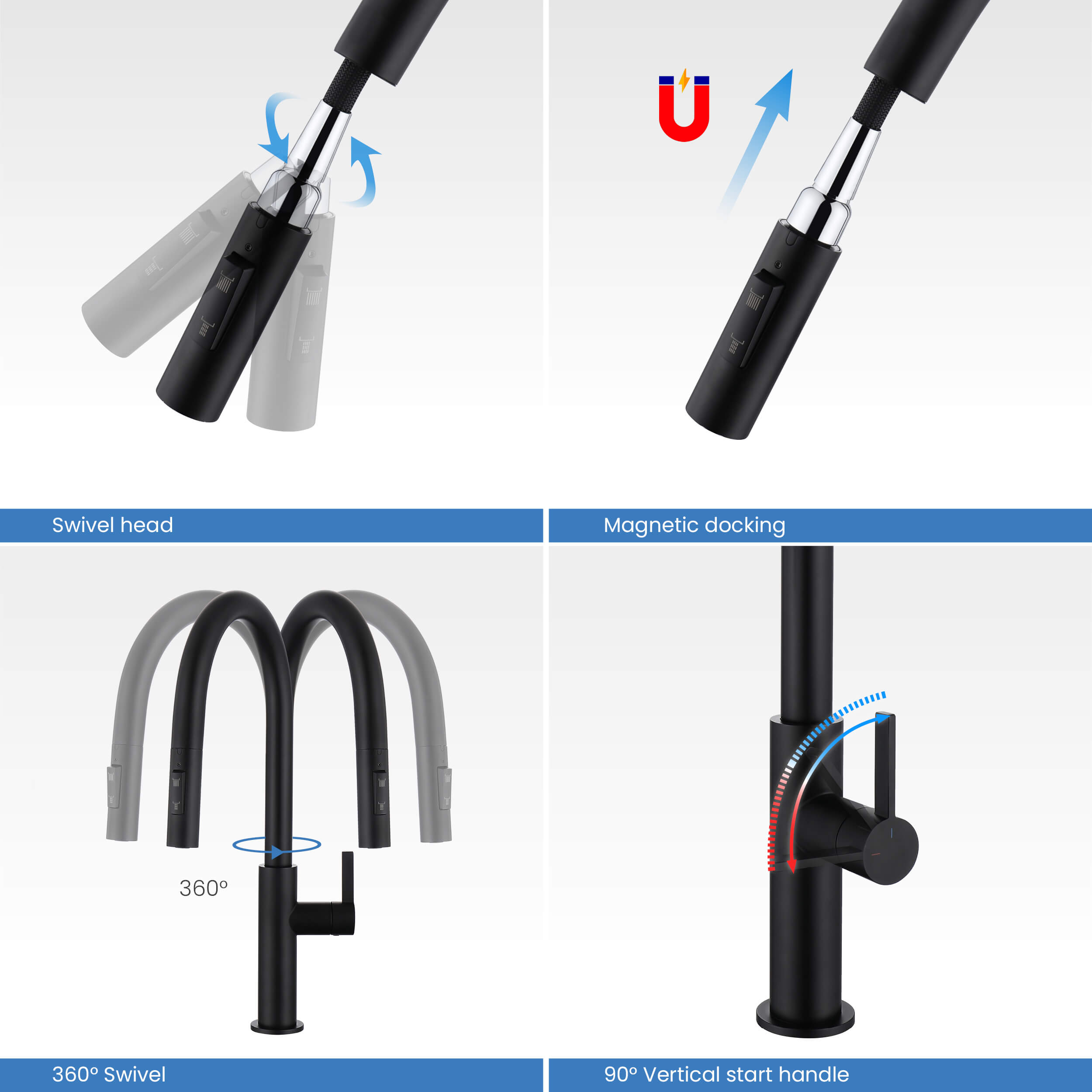 Neo Single Handle Pull Down Kitchen Faucet - CKF-2019