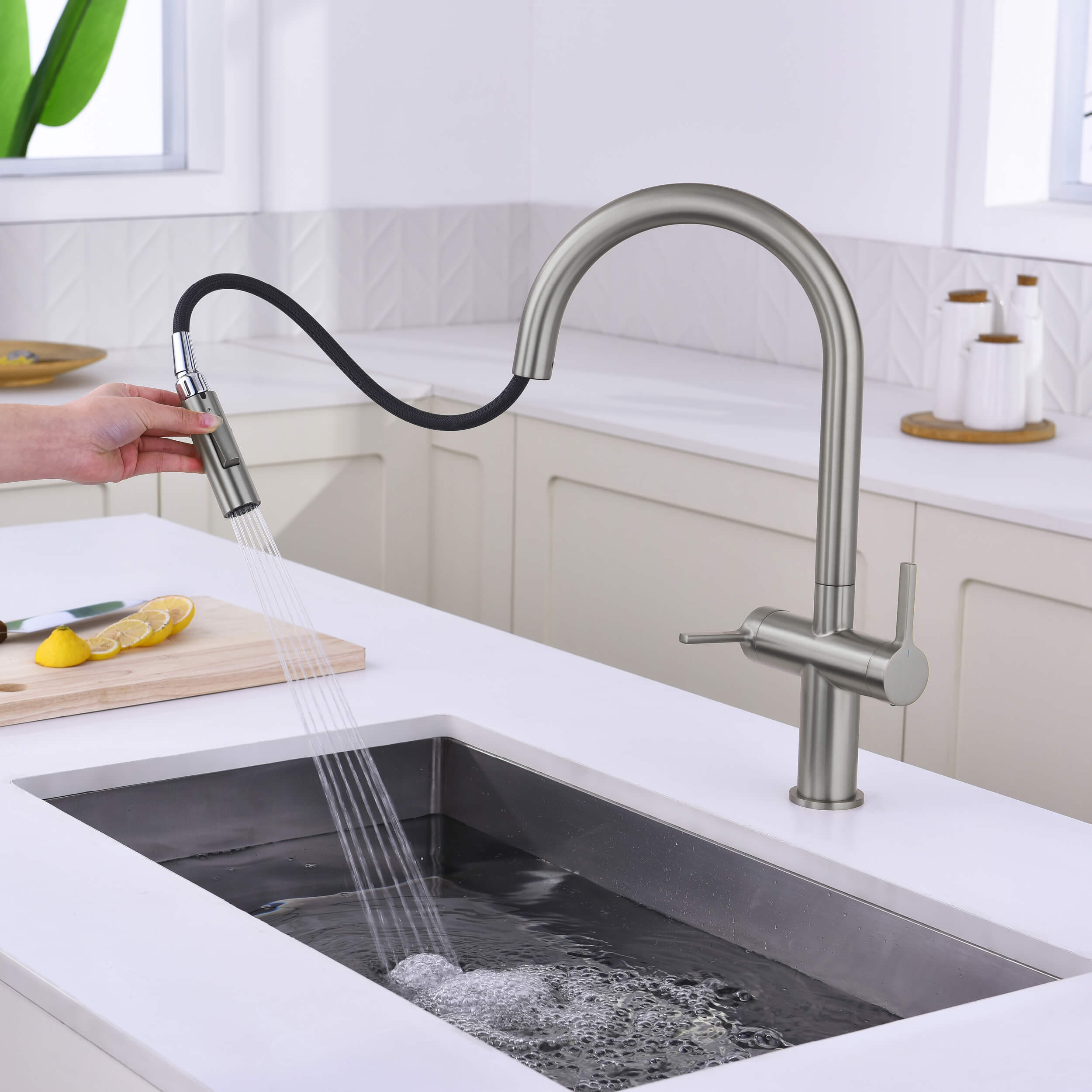 Neo Single Hole Two Handle Pull Down Kitchen Faucet - CKF-2020