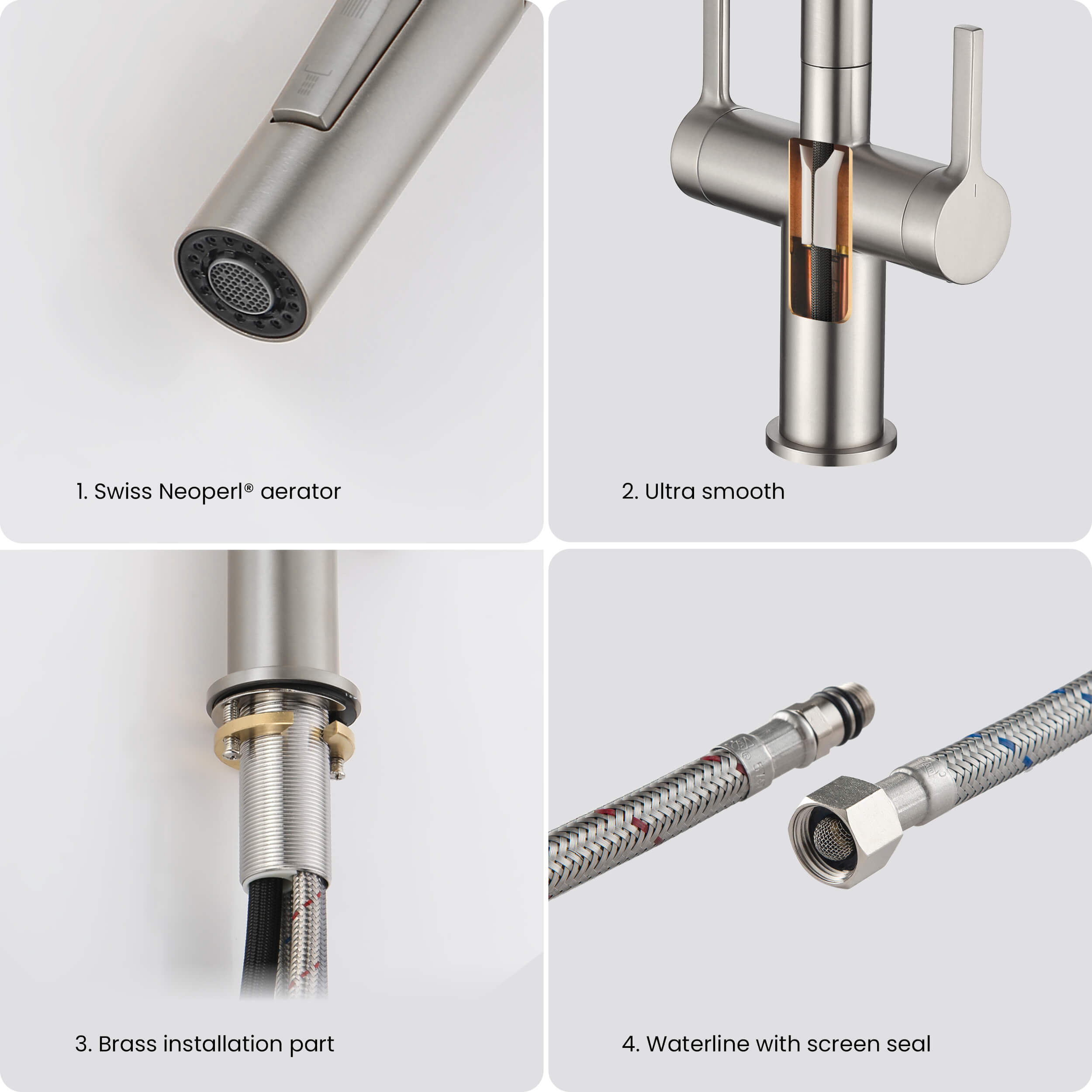 Neo Single Hole Two Handle Pull Down Kitchen Faucet - CKF-2020