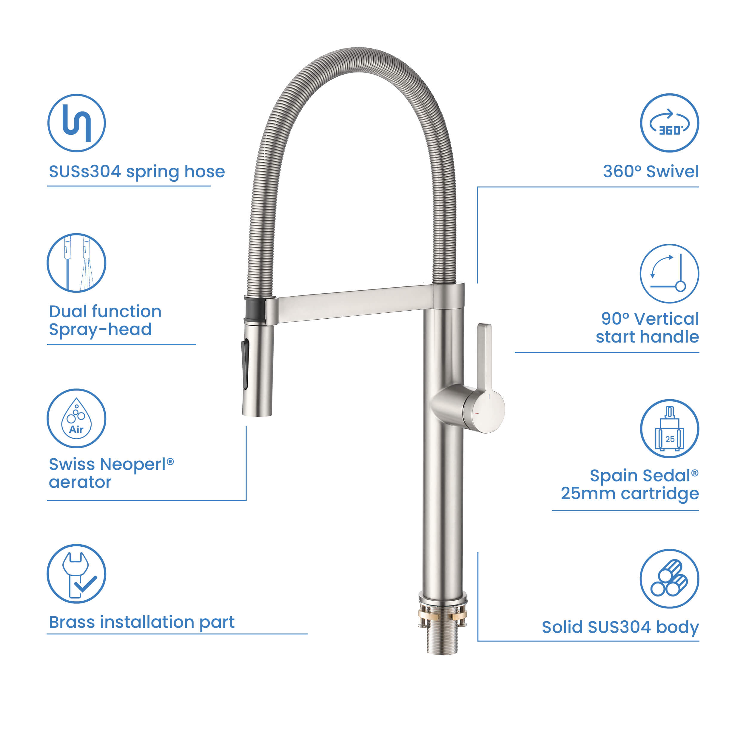 Neo Pro-style Single Handle Kitchen Faucet - CKF-2021