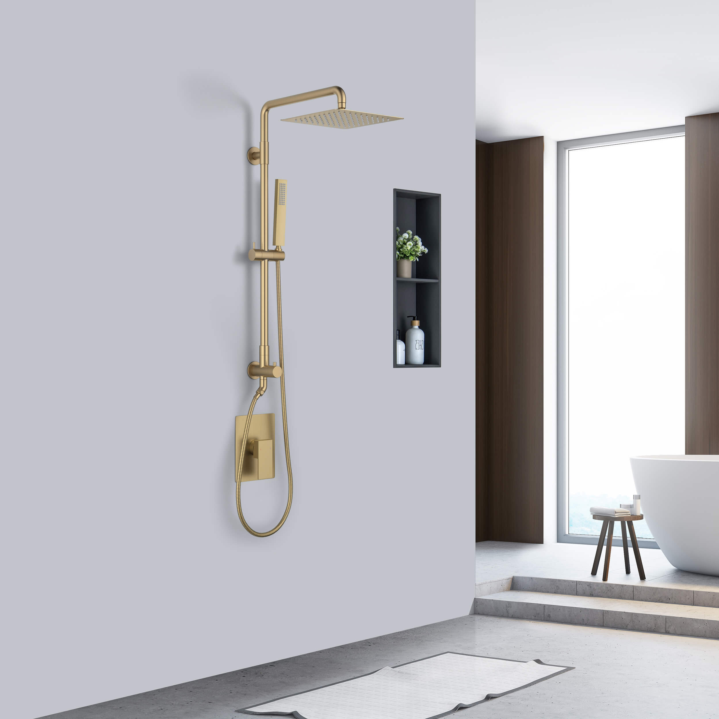 Quadra Pressure Balanced 2-Function Wall Mount Shower Column with Rough In Valve - CSC-4104