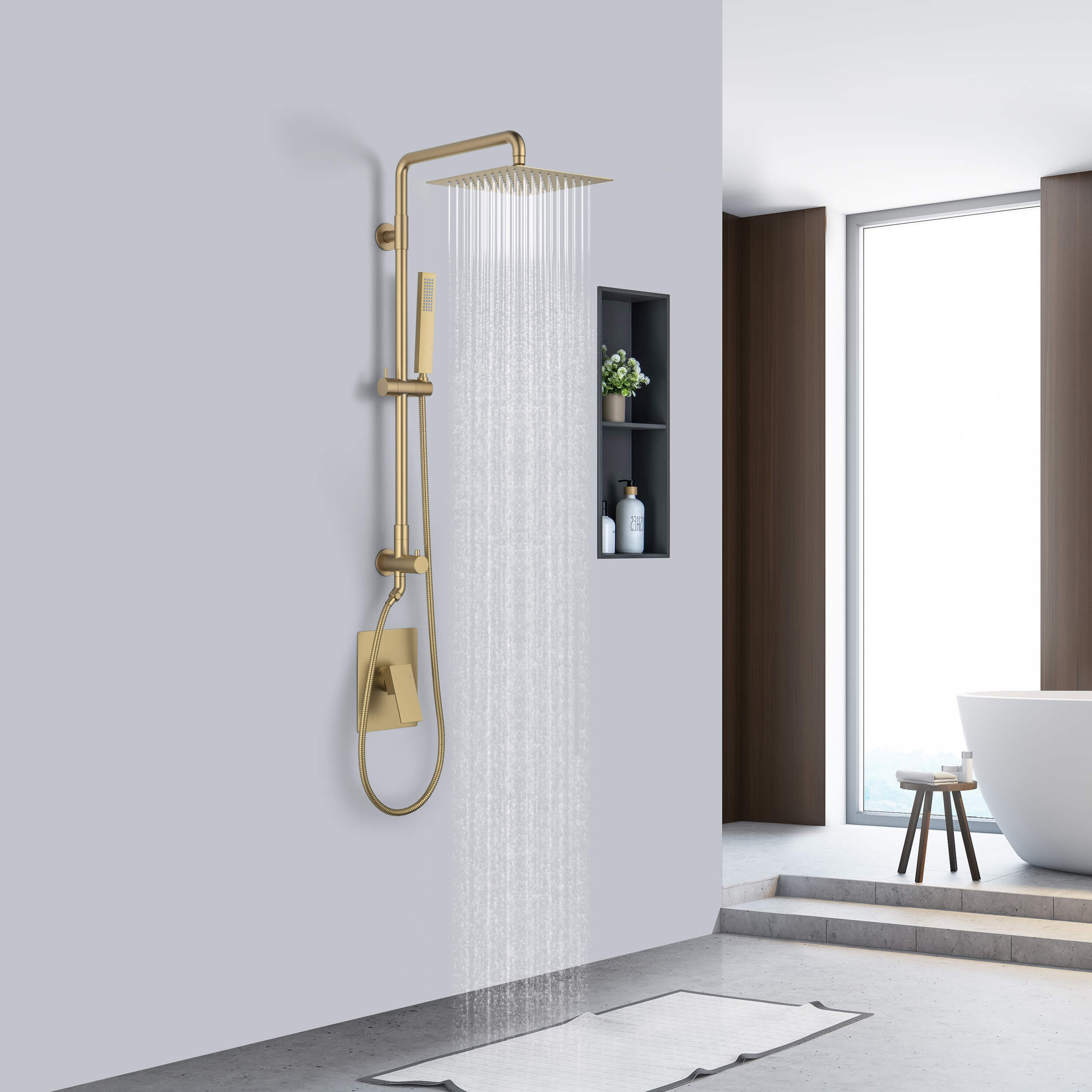 Quadra Pressure Balanced 2-Function Wall Mount Shower Column with Rough In Valve - CSC-4104