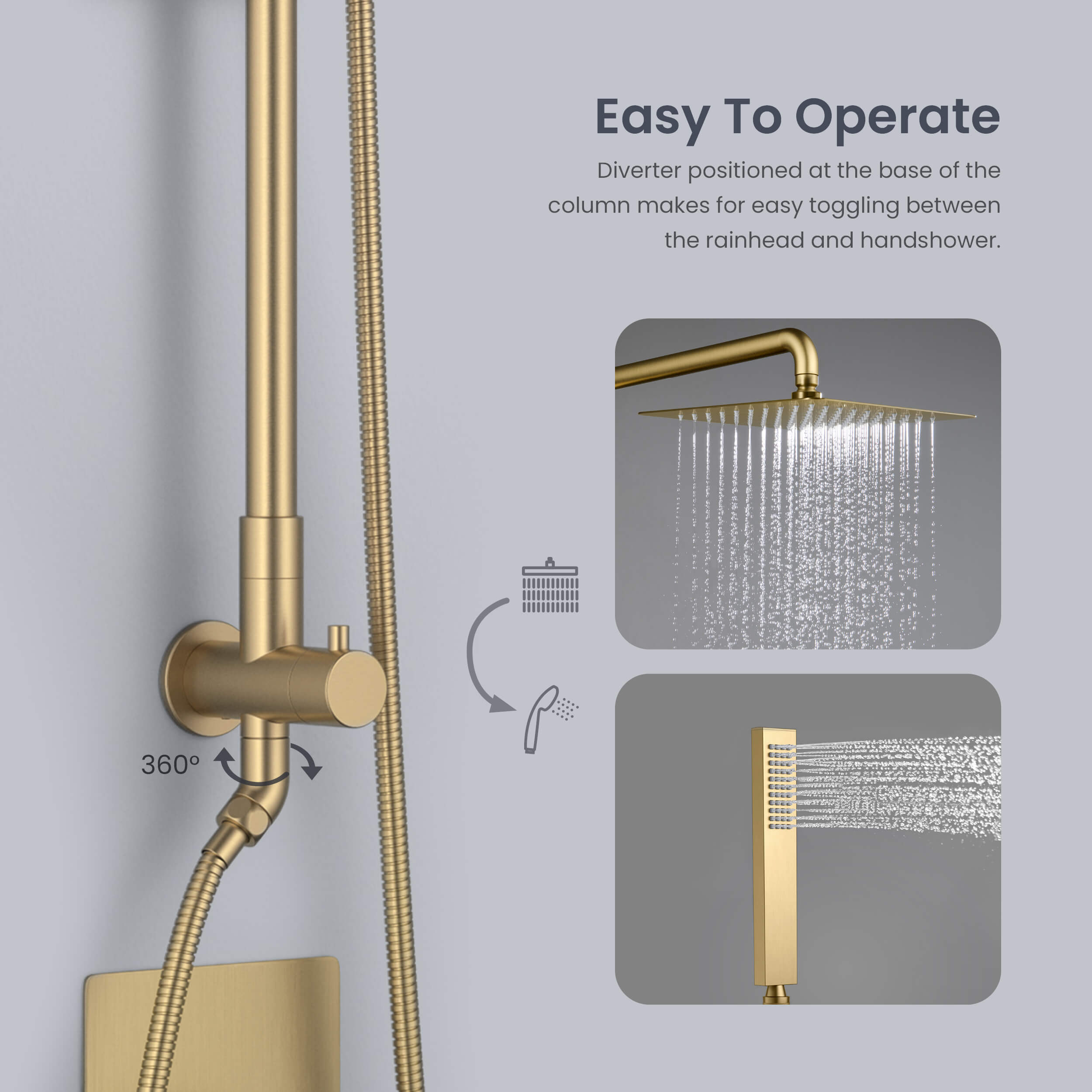 Quadra Pressure Balanced 2-Function Wall Mount Shower Column with Rough In Valve - CSC-4104
