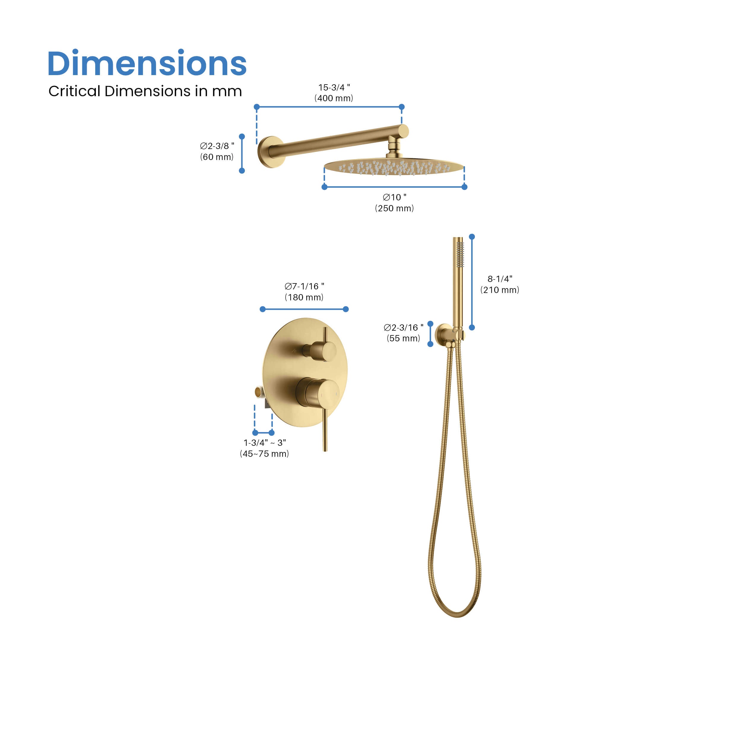 Halo Pressure Balanced 2-Function Wall Mount Shower System with Rough-in Valve - CSF-4003