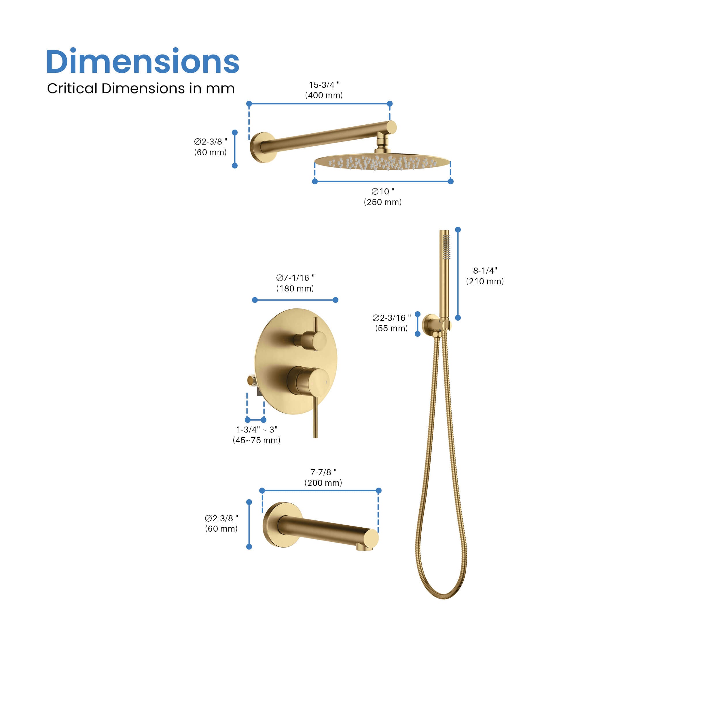 Halo Pressure Balanced 3-Function Wall Mount Shower System with Rough-In Valve - CSF-4004