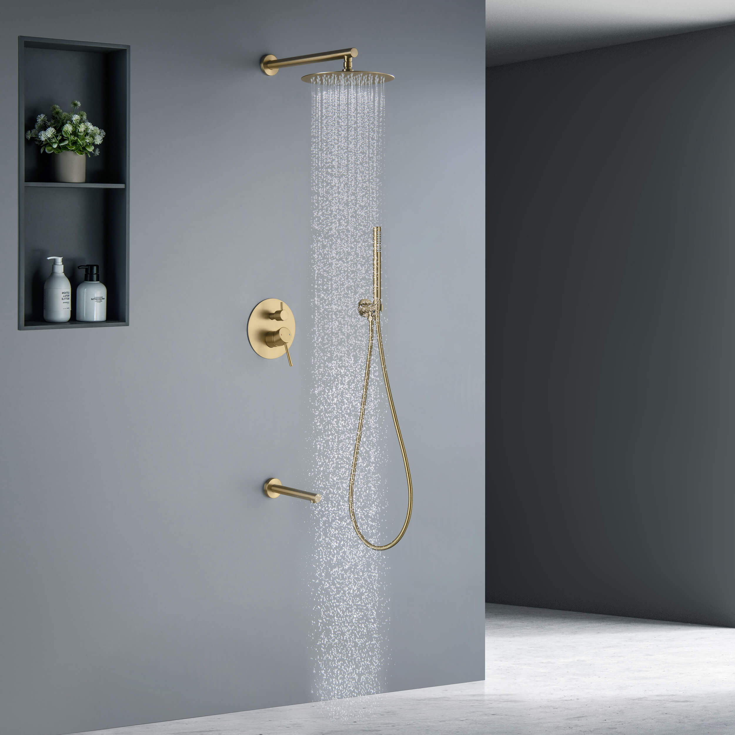 Halo Pressure Balanced 3-Function Wall Mount Shower System with Rough-In Valve - CSF-4004