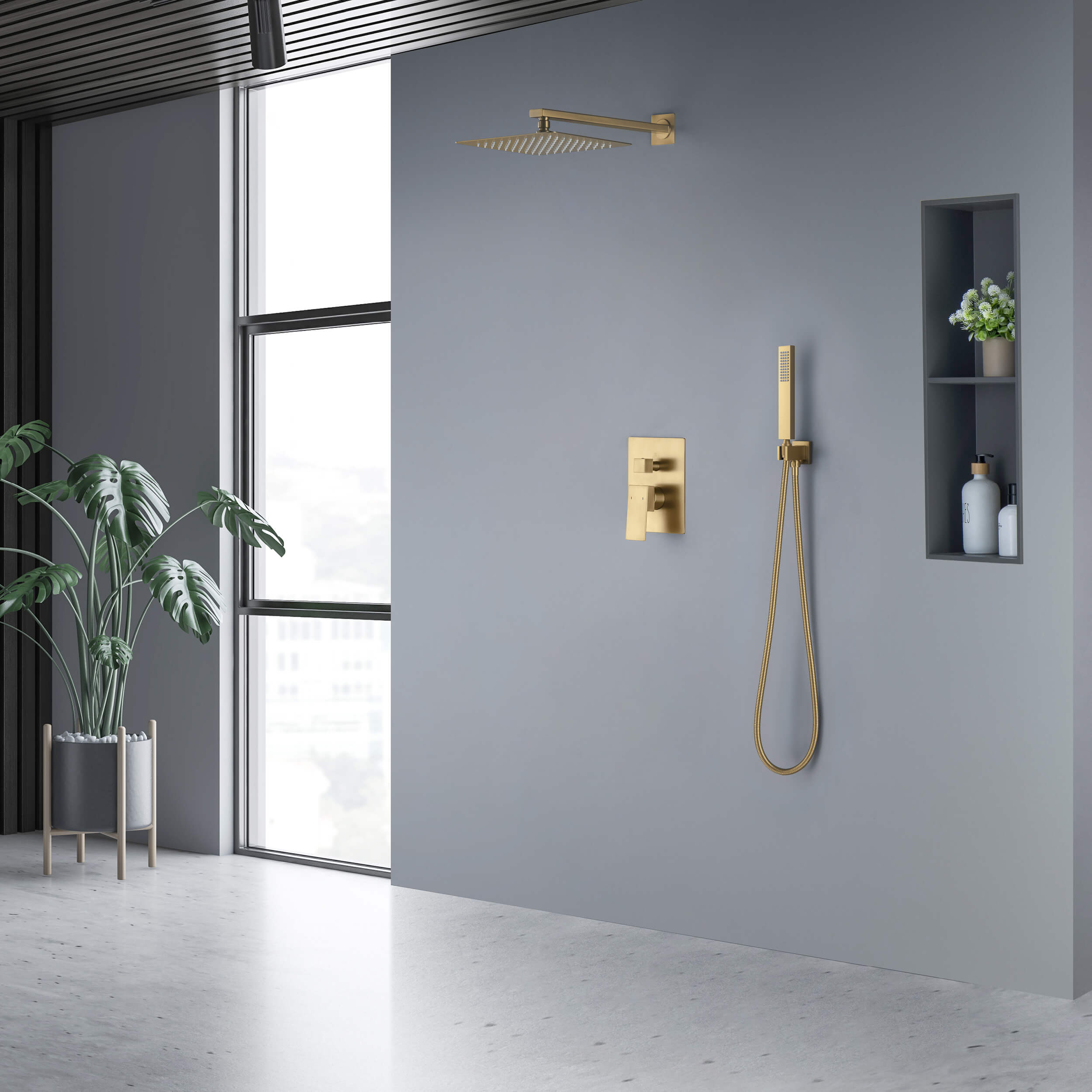 Quadra Pressure Balanced 2-Function Wall Mount Shower System with Rough-In Valve - CSF-4005