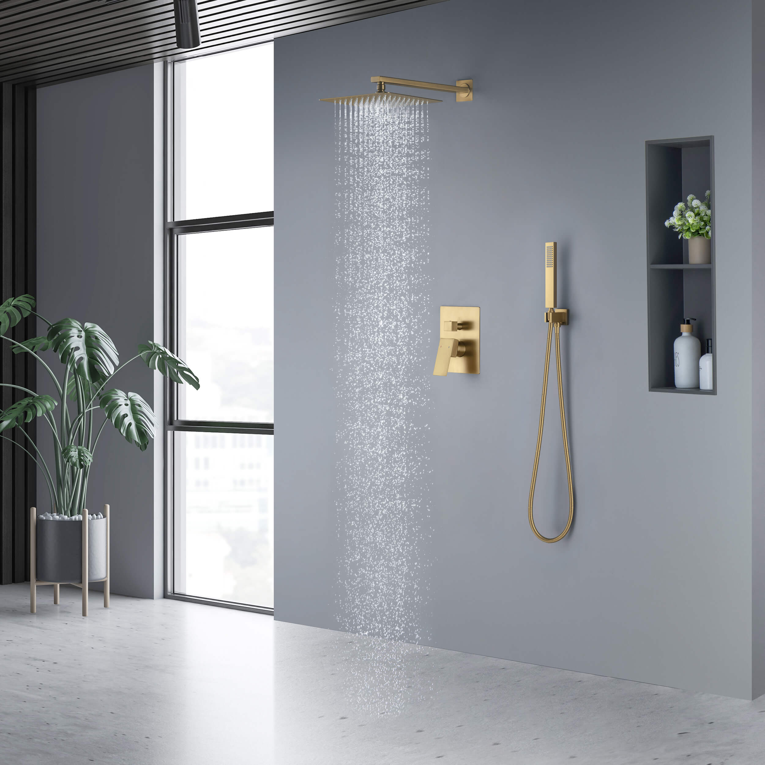 Quadra Pressure Balanced 2-Function Wall Mount Shower System with Rough-In Valve - CSF-4005