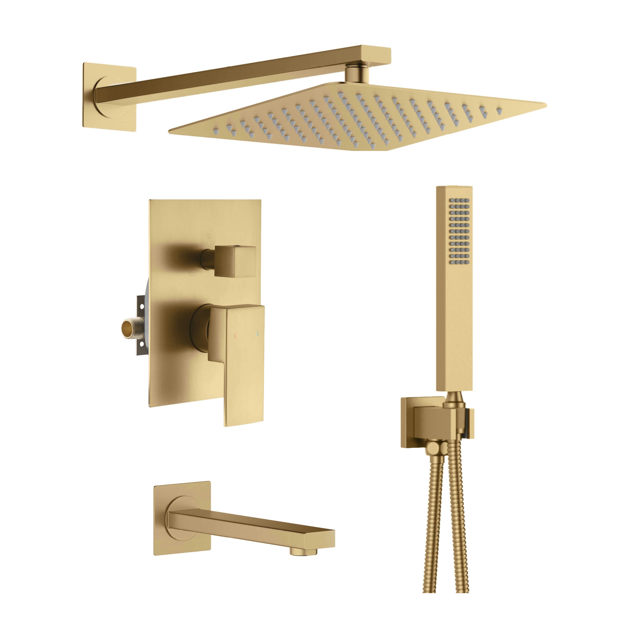 Quadra Pressure Balanced 3-Function Wall Mount Shower System with Rough-In Valve - CSF-4006