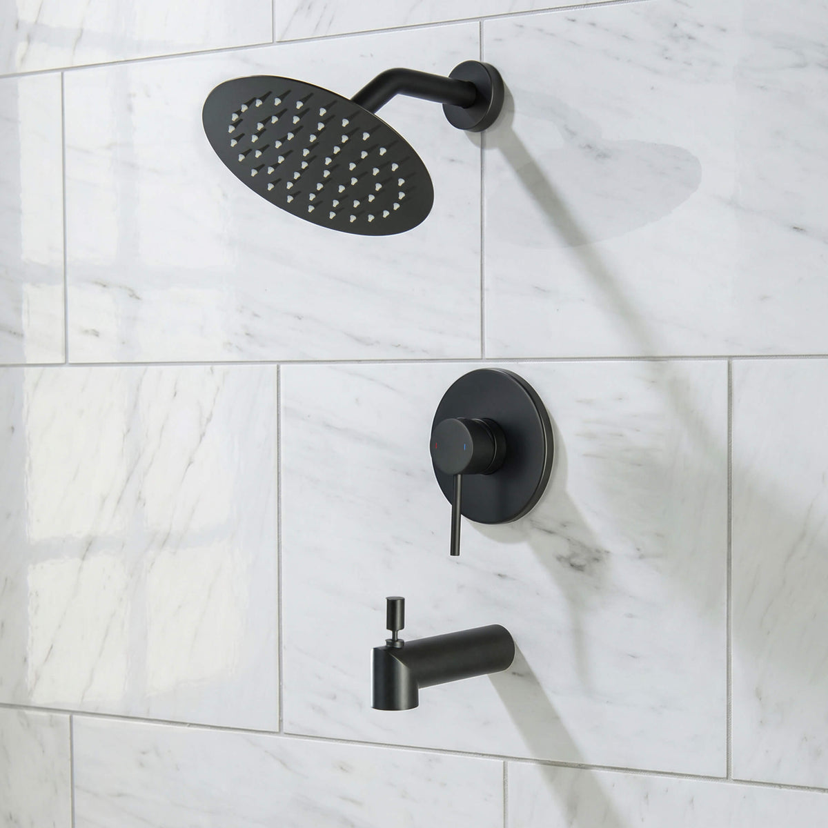 Halo Single Function Pressure Balanced Complete Shower Faucet Set with Tub Spout - CSF-4016