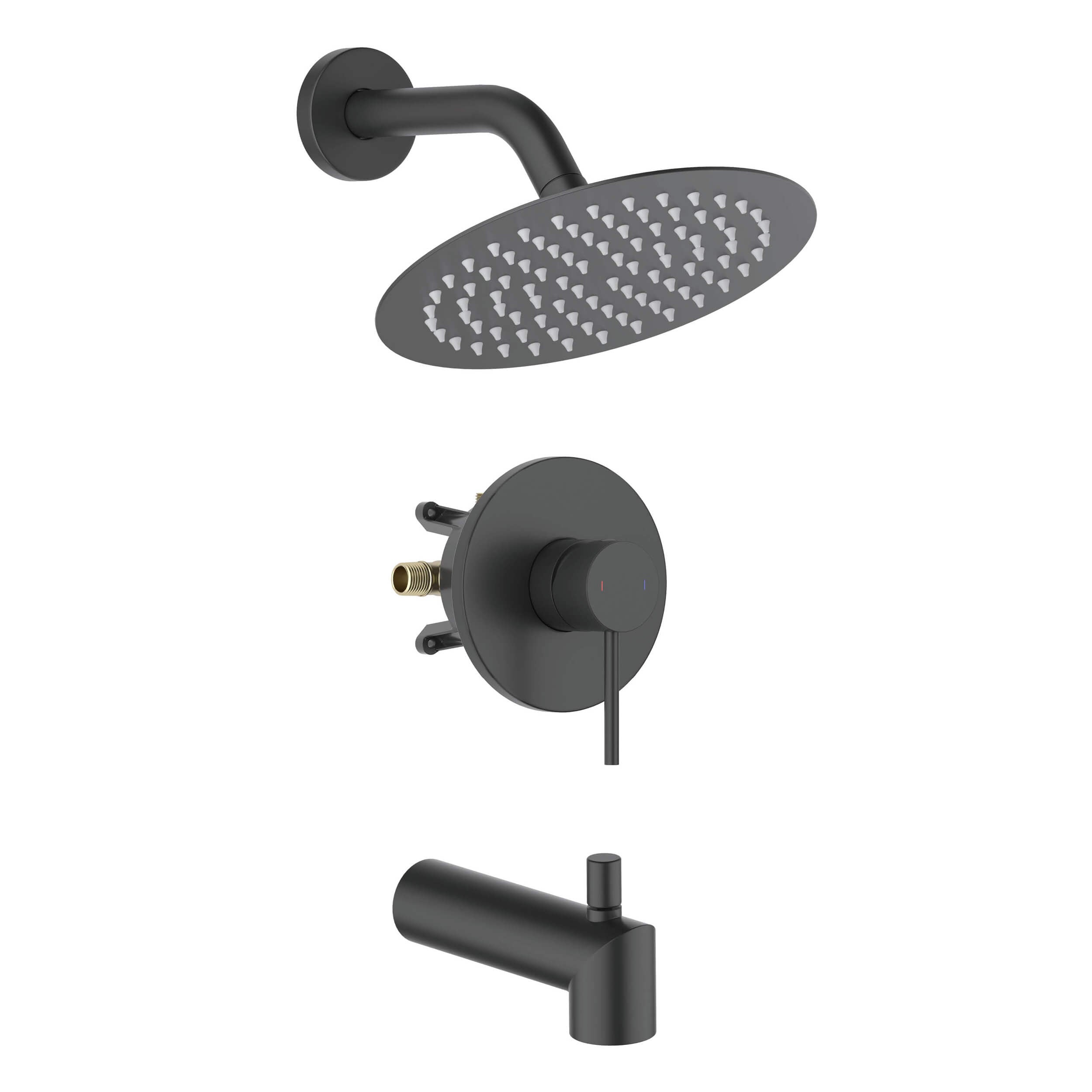 Halo Single Function Pressure Balanced Complete Shower Faucet Set with Tub Spout - CSF-4016