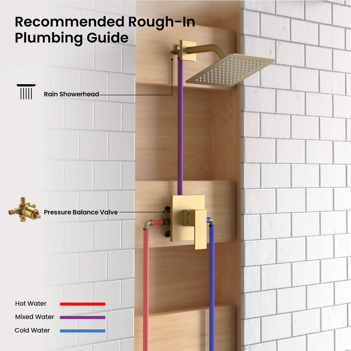 Quadra Single Function Pressure Balanced Complete Shower Faucet Set - CSF-4017