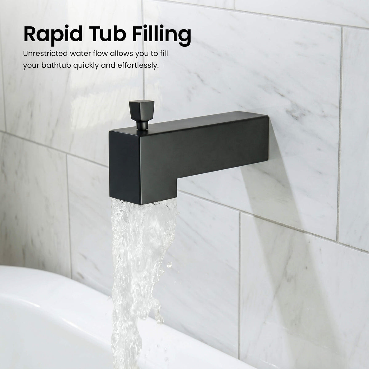 Quadra Single Function Pressure Balanced Complete Shower Faucet Set with Tub Spout - CSF-4018