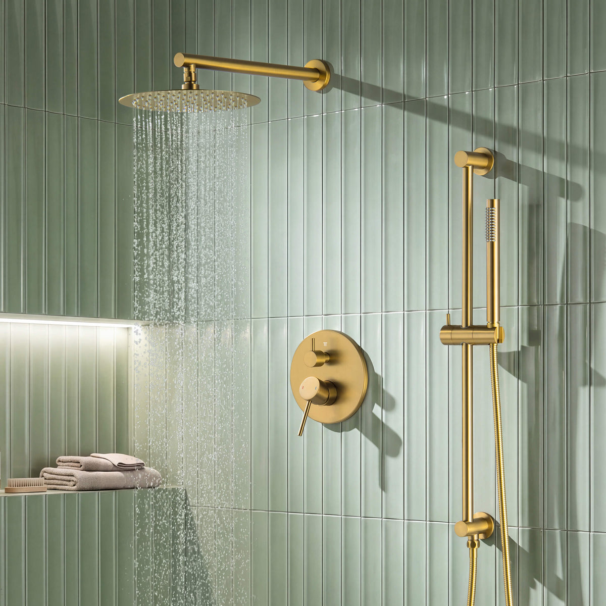 Halo 2-Function Pressure Balanced Complete Shower Faucet Set with Slide Bar - CSF-4019