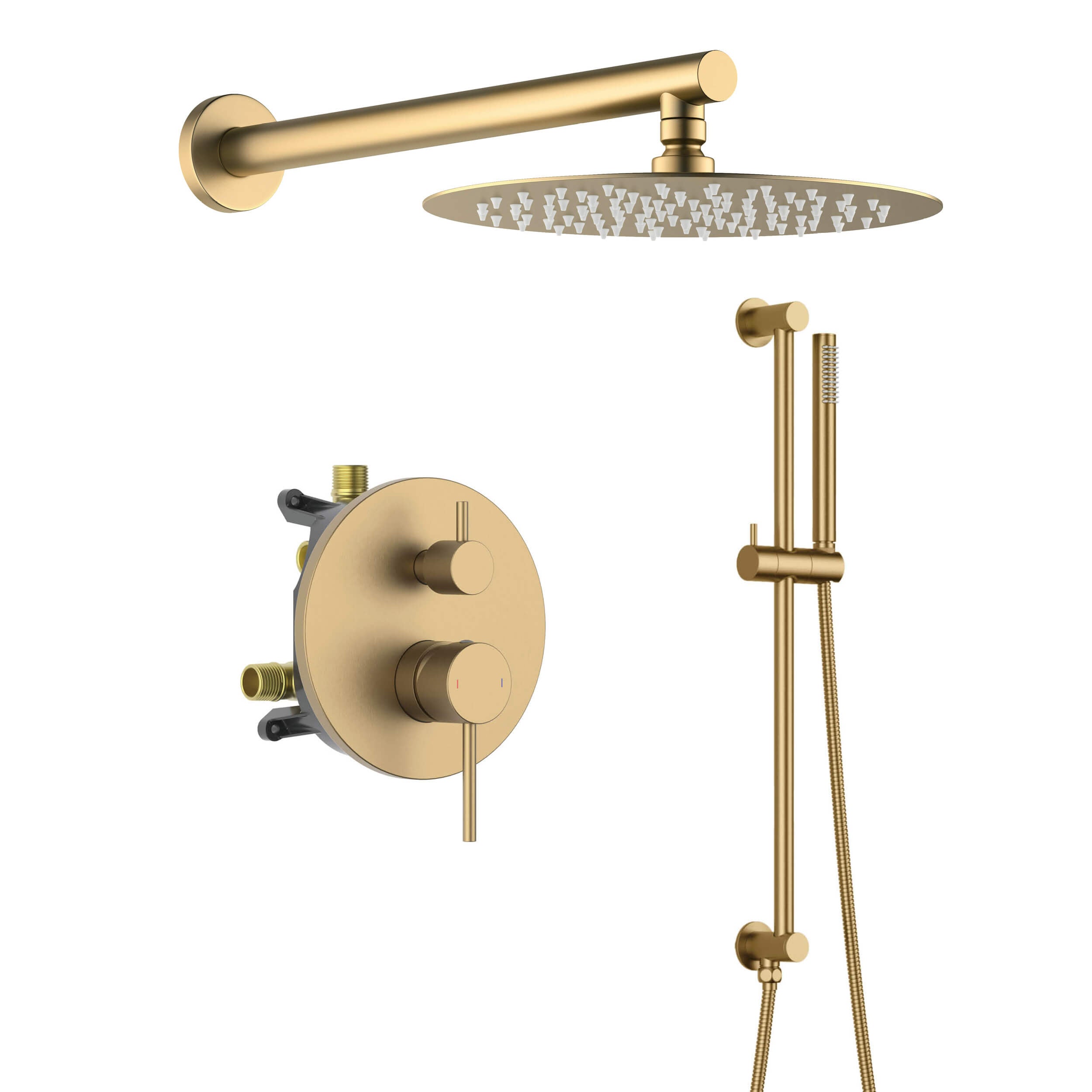 Halo 2-Function Pressure Balanced Complete Shower Faucet Set with Slide Bar - CSF-4019
