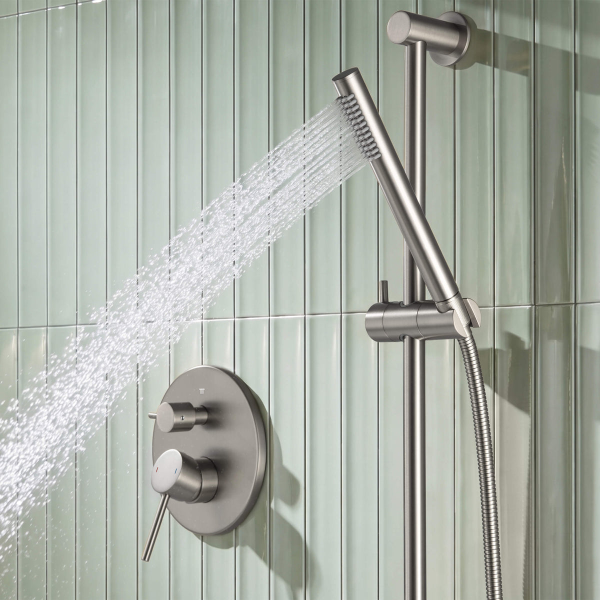 Halo 2-Function Pressure Balanced Complete Shower Faucet Set with Slide Bar - CSF-4019