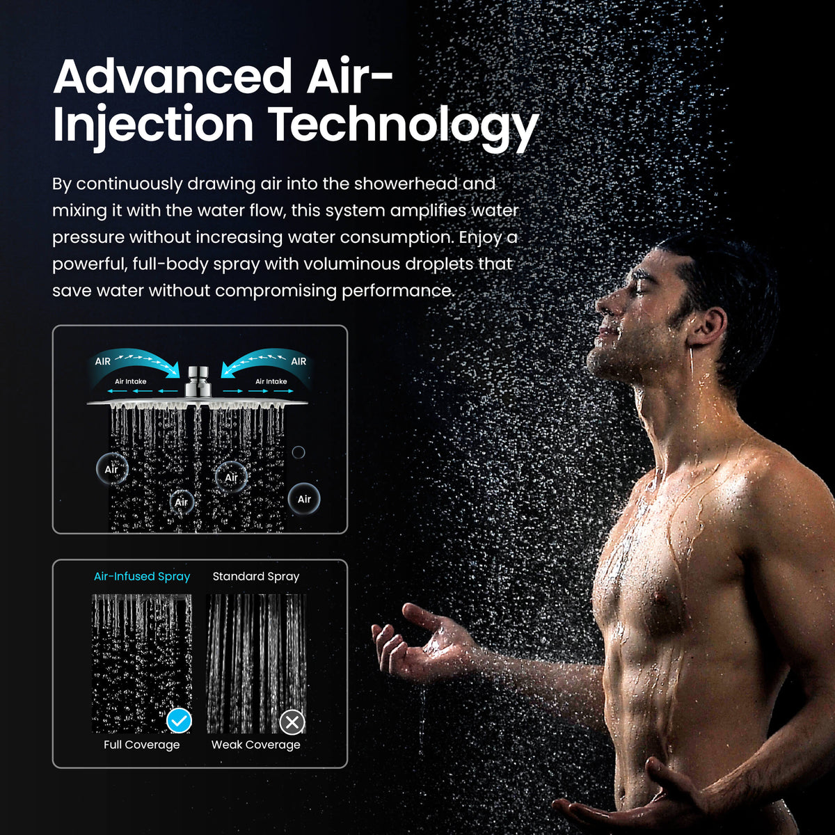 Halo 2-Function Pressure Balanced Complete Shower Faucet Set with Slide Bar - CSF-4019