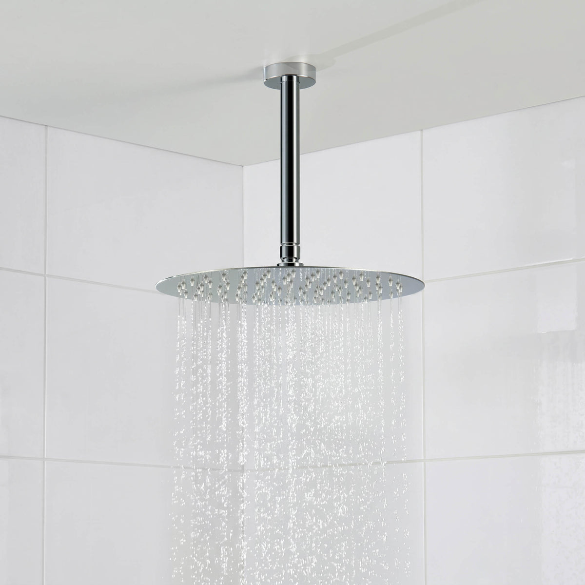 Halo 3-Function Pressure Balanced Complete Shower Faucet Set with Wall Mount, Ceiling Mount, and Handheld Shower Heads - CSF-4021